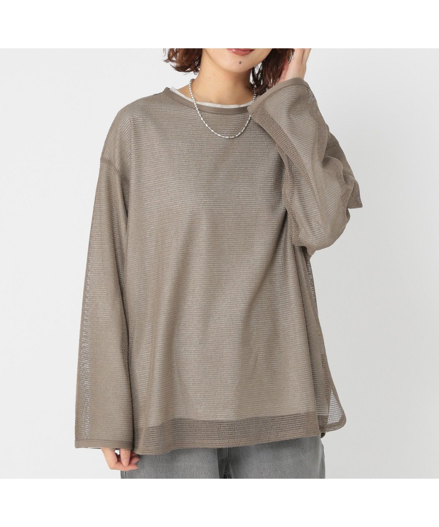 【スタディオ クリップ/studio CLIP】のロンT×メッシュプルオーバーセットアイテム 人気、トレンドファッション・服の通販 founy(ファニー) ファッション Fashion レディースファッション Fashion for Women トップス・カットソー Cut & Sew Tops ロングTシャツ・Tシャツ Longline T-Shirts & Tees カジュアルプルオーバー・ニットトップス Pullovers & Knit Tops / Casual Pullovers おすすめ Recommended / Our Picks カットソー Cut and Sewn Top トレンド Trend, Trending Now メッシュ Mesh, Net Fabric other-1|ID: prp329100004807263 ipo3291000000034884254