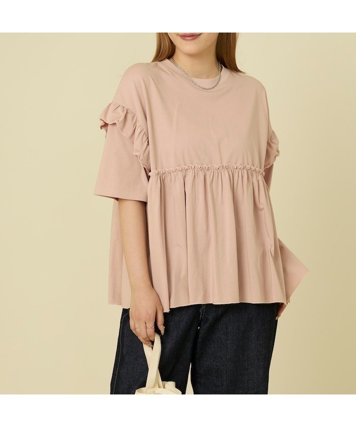 【フリークスストア/FREAK'S STORE】のUVカット multi functional 7分袖フリルTシャツ 25AW インテリア・キッズ・メンズ・レディースファッション・服の通販 founy(ファニー) 　ファッション　Fashion　レディースファッション　Fashion for Women　トップス・カットソー　Cut & Sew Tops　シャツ・ブラウス・オフィスカジュアル　Elegant Blouses & Button-Ups　ロングTシャツ・Tシャツ　Longline T-Shirts & Tees　2025年　2025　2025-2026秋冬・A/W　Autumn/Winter 2025–26 AW25–26　冬　Winter / This Winter　フェミニン　Feminine, Girly　フリル　Frill, Ruffle　夏　Summer　A/W・秋冬　Autumn/Winter　ピンク|ID: prp329100004807265 ipo3291000000034884272