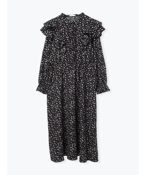【ジェイ アンド シュプール/Re J&SUPURE】の【WEB限定】フリルワンピース(無地・花柄) インテリア・キッズ・メンズ・レディースファッション・服の通販 founy(ファニー) 　ファッション　Fashion　レディースファッション　Fashion for Women　ワンピース　Dresses　おすすめ　Recommended / Our Picks　クラシカル　Classical, Vintage-Inspired　ショート　Short, Short Length　フリル　Frill, Ruffle　フレア　Flare, Flared　ベスト　Vest, Waistcoat　無地　Plain, Solid Color　B柄|ID: prp329100004807272 ipo3291000000034884299