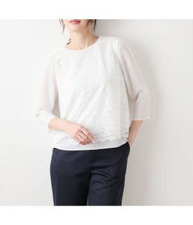 【ニューヨーカー/NEWYORKER】のTR天竺フラワーレース 7分袖プルオーバー 人気、トレンドファッション・服の通販 founy(ファニー) ファッション Fashion レディースファッション Fashion for Women トップス・カットソー Cut & Sew Tops カジュアルプルオーバー・ニットトップス Pullovers & Knit Tops / Casual Pullovers インナー Innerwear オケージョン Occasion Wear カッティング Cutting Detail ジャケット Jacket, Outerwear スカラップ Scallop, Scalloped Edge フラワー Flower, Floral プレーン Plain, Simple モチーフ Motif, Design Theme レース Lace, Lace Fabric ロング Long, Long-Length A/W・秋冬 Autumn/Winter おすすめ Recommended / Our Picks エレガント 上品 Elegant ビジネス 仕事 通勤 Business / Work / Commuting |ID:prp329100004807278