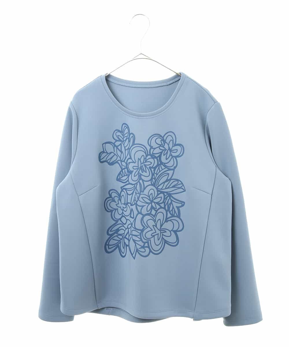 【ヒロコビス ブランデ/HIROKO BIS GRANDE】の【洗える】フラワープリントジャージープルオーバー インテリア・キッズ・メンズ・レディースファッション・服の通販 founy(ファニー) ファッション Fashion レディースファッション Fashion for Women トップス・カットソー Cut & Sew Tops カジュアルプルオーバー・ニットトップス Pullovers & Knit Tops / Casual Pullovers 花柄・フラワープリント・モチーフ Floral Prints & Motifs / Flower Pattern Tops おすすめ Recommended / Our Picks ストレッチ Stretch, Stretchy Fabric チュニック Tunic, Long Top フラワー Flower, Floral フロント Front, Front Design プリント Print, Printed Pattern ヘムライン Hemline, Bottom Cut 洗える Machine Washable 軽量 Lightweight, Ultra Light ライトブルー|ID: prp329100004807293 ipo3291000000034884479