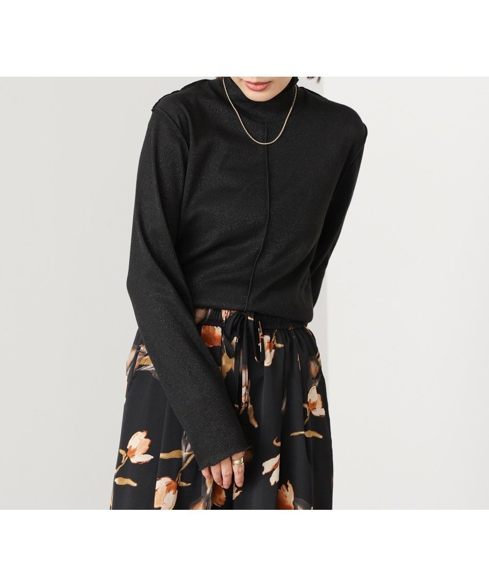 【バブ ブージュルード/Bab Bou Jeloud】のラメカットソーハイネックインナー インテリア・キッズ・メンズ・レディースファッション・服の通販 founy(ファニー) 　ファッション　Fashion　レディースファッション　Fashion for Women　トップス・カットソー　Cut & Sew Tops　カットソー・ベーシックTシャツ　Cut-and-Sewn Tops / Stretch Tees & Basics　インナー　Innerwear　エレガント 上品　Elegant　オケージョン　Occasion Wear　カットソー　Cut and Sewn Top　カーディガン　Cardigan, Knitwear　シンプル　Simple, Minimal　ジャケット　Jacket, Outerwear　ストレッチ　Stretch, Stretchy Fabric　トレンド　Trend, Trending Now　フィット　Fit, Slim Fit　ベスト　Vest, Waistcoat　楽ちん　Easy Fit, Comfortable　再入荷　Restock / Back in Stock　BLACK|ID: prp329100004807319 ipo3291000000034884661