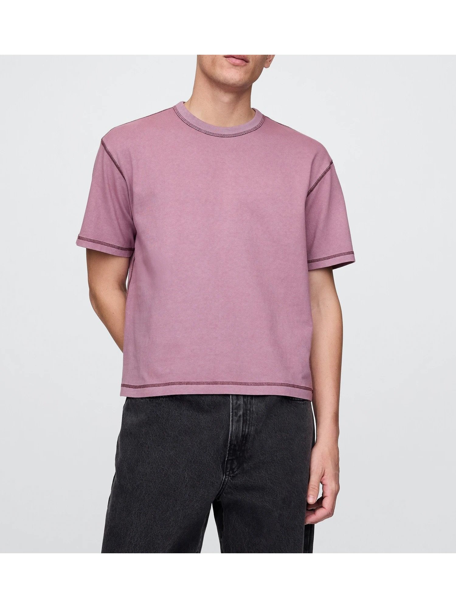 【ギャップ/GAP】のヘビーウェイト クロップドTシャツ (ユニセックス) インテリア・キッズ・メンズ・レディースファッション・服の通販 founy(ファニー) ファッション Fashion レディースファッション Fashion for Women トップス・カットソー Cut & Sew Tops シャツ・ブラウス・オフィスカジュアル Elegant Blouses & Button-Ups ロングTシャツ・Tシャツ Longline T-Shirts & Tees インナー Innerwear クロップド Cropped, Short Length ショート Short, Short Length ジャケット Jacket, Outerwear スリーブ Sleeve, Long Sleeve / Short Sleeve ワイド Wide, Wide Fit AMETHYST_PURPLE|ID: prp329100004807342 ipo3291000000034884809