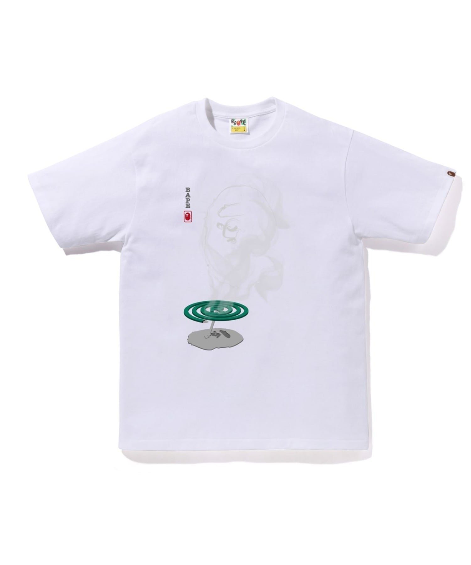 【ア ベイシング エイプ/A BATHING APE】のMOSQUITO COIL APE HEAD TEE M インテリア・キッズ・メンズ・レディースファッション・服の通販 founy(ファニー) 　ファッション　Fashion　レディースファッション　Fashion for Women　インナー　Innerwear　グラフィック　Graphic, Graphic Design　ショート　Short, Short Length　スリーブ　Sleeve, Long Sleeve / Short Sleeve　フロント　Front, Front Design　プリント　Print, Printed Pattern　モチーフ　Motif, Design Theme　ラバー　Rubber, Rubber Sole　WHITE|ID: prp329100004807353 ipo3291000000034884884