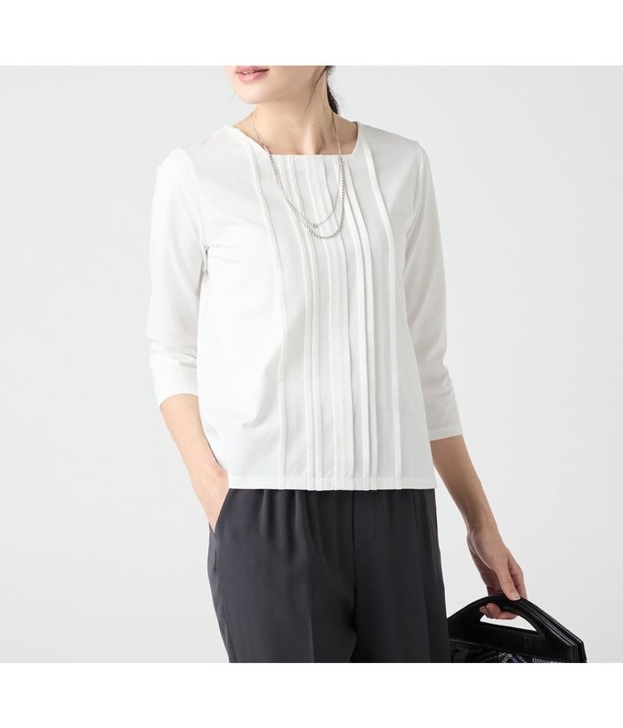 【ニューヨーカー/NEWYORKER】の【吸水速乾】コンフォートプレーティング天竺 スクエアネック7分袖カットソー インテリア・キッズ・メンズ・レディースファッション・服の通販 founy(ファニー) https://founy.com/ ファッション Fashion レディースファッション Fashion for Women トップス・カットソー Cut & Sew Tops カットソー・ベーシックTシャツ Cut-and-Sewn Tops / Stretch Tees & Basics インナー Innerwear 春 Spring カットソー Cut and Sewn Top 吸水 Absorbent, Quick-Dry シンプル Simple, Minimal スクエア Square, Square Shape フロント Front, Front Design ベーシック Basic, Essential S/S・春夏 SS, Spring/Summer, Warm Season 夏 Summer エレガント 上品 Elegant |ID: prp329100004807376 ipo3291000000034885060