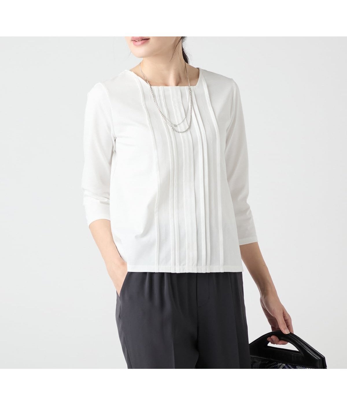 【ニューヨーカー/NEWYORKER】の【吸水速乾】コンフォートプレーティング天竺 スクエアネック7分袖カットソー インテリア・キッズ・メンズ・レディースファッション・服の通販 founy(ファニー) 　ファッション　Fashion　レディースファッション　Fashion for Women　トップス・カットソー　Cut & Sew Tops　カットソー・ベーシックTシャツ　Cut-and-Sewn Tops / Stretch Tees & Basics　インナー　Innerwear　春　Spring　カットソー　Cut and Sewn Top　吸水　Absorbent, Quick-Dry　シンプル　Simple, Minimal　スクエア　Square, Square Shape　フロント　Front, Front Design　ベーシック　Basic, Essential　S/S・春夏　SS, Spring/Summer, Warm Season　夏　Summer　エレガント 上品　Elegant　ホワイト|ID: prp329100004807376 ipo3291000000034885061