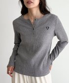 【フレディ&グロスター/FREDY&GLOSTER】のハート刺繍ヘンリーリブプルオーバー グレー|ID: prp329100004807383 ipo3291000000034885123