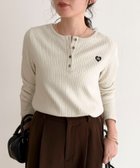 【フレディ&グロスター/FREDY&GLOSTER】のハート刺繍ヘンリーリブプルオーバー オフホワイト|ID: prp329100004807383 ipo3291000000034885124