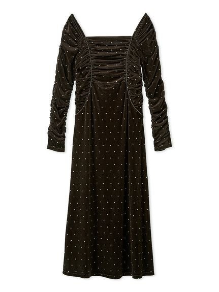 【スナイデル/SNIDEL】のフロッキープリントギャザーワンピース インテリア・キッズ・メンズ・レディースファッション・服の通販 founy(ファニー) 　ファッション　Fashion　レディースファッション　Fashion for Women　ワンピース　Dresses　イエロー　Yellow　ウェーブ　Wavy Pattern　エレガント 上品　Elegant　春　Spring　ギャザー　Gathered, Ruffled　スマート　Smart, Elegant　チュール　Tulip, Tulip Motif　ドット　Polka Dot, Dot Pattern　プリント　Print, Printed Pattern　ロマンティック　Romantic, Feminine Style　ロング　Long, Long-Length　おすすめ　Recommended / Our Picks　DOT[934]|ID: prp329100004807887 ipo3291000000034889271