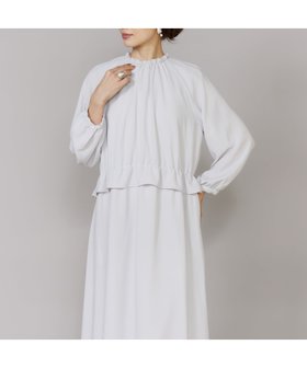 【セブンアイディコンセプト/7-IDconcept】のペプラムギャザーワンピース 人気、トレンドファッション・服の通販 founy(ファニー) ファッション Fashion レディースファッション Fashion for Women ワンピース Dresses ギャザー Gathered, Ruffled ジョーゼット Georgette, Semi-Sheer Fabric ストレッチ Stretch, Stretchy Fabric スマート Smart, Elegant スリーブ Sleeve, Long Sleeve / Short Sleeve ドレープ Drape, Draping Fabric フリル Frill, Ruffle ペプラム Peplum, Flared Hem ポケット Pocket, Pocket Detail エレガント 上品 Elegant |ID:prp329100004807889