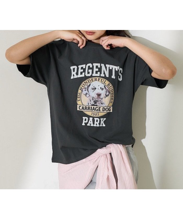 【フリークスストア/FREAK'S STORE】のドッグカレッジTシャツ 25SS インテリア・キッズ・メンズ・レディースファッション・服の通販 founy(ファニー) ファッション Fashion レディースファッション Fashion for Women トップス・カットソー Cut & Sew Tops シャツ・ブラウス・オフィスカジュアル Elegant Blouses & Button-Ups ロングTシャツ・Tシャツ Longline T-Shirts & Tees 2025年 2025 2025春夏・S/S Spring/Summer 2025 SS25 おすすめ Recommended / Our Picks インナー Innerwear プリント Print, Printed Pattern 人気 Popular, Best Seller 夏 Summer S/S・春夏 SS, Spring/Summer, Warm Season チャコールグレー|ID: prp329100004807978 ipo3291000000034890256