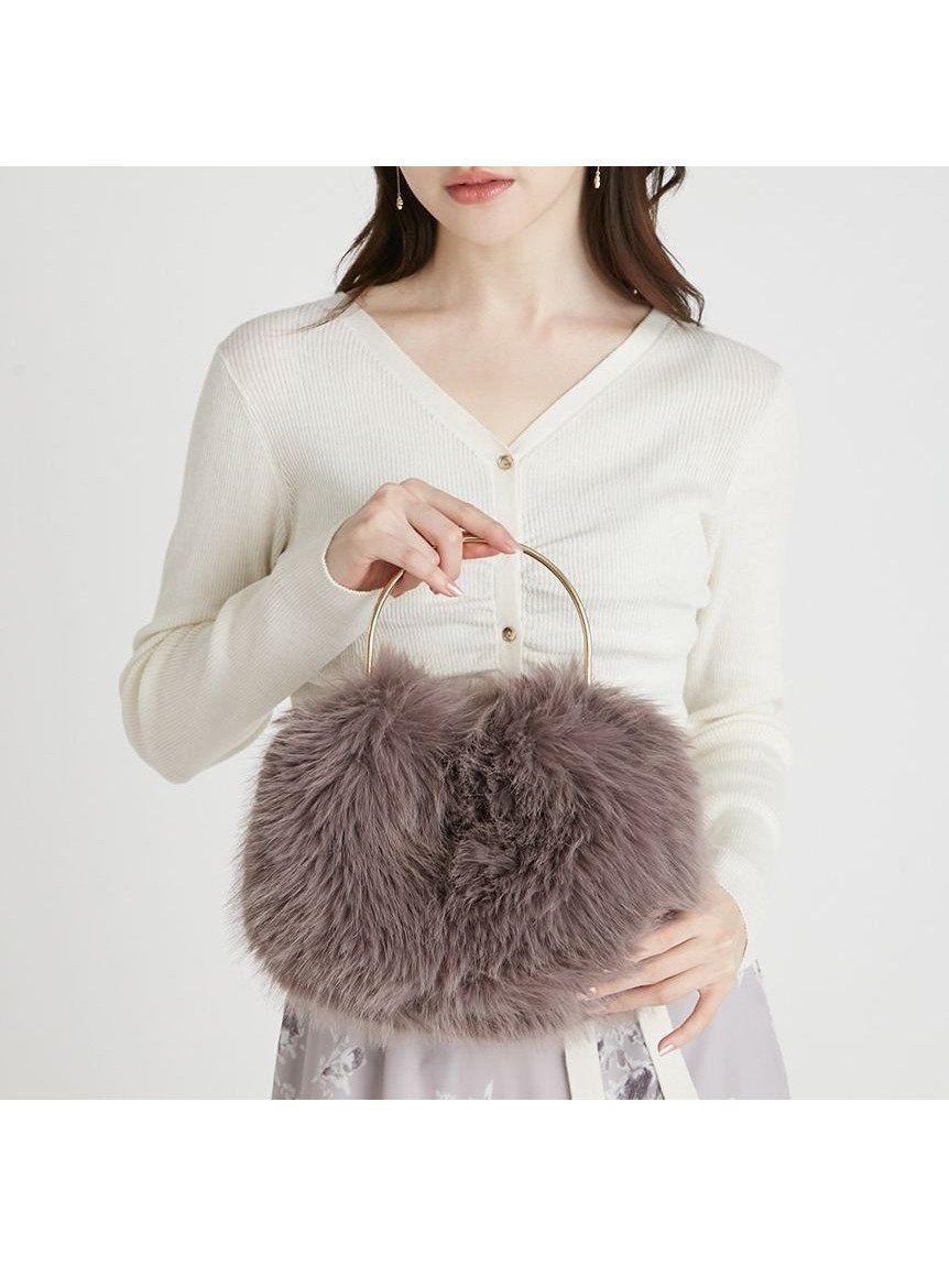 【セルフォード/CELFORD】のフェイクファーメタルハンドルラウンドバッグ インテリア・キッズ・メンズ・レディースファッション・服の通販 founy(ファニー) 　ファッション　Fashion　レディースファッション　Fashion for Women　バッグ　Bags　スマート　Smart, Elegant　フェイクファー　Faux Fur, Imitation Fur　マグネット　Magnet, Magnetic Closure　メタル　Metal, Metal Parts　ラグジュアリー　Luxury, Elegant　A/W・秋冬　Autumn/Winter　MOC[056]|ID: prp329100004807989 ipo3291000000034890326