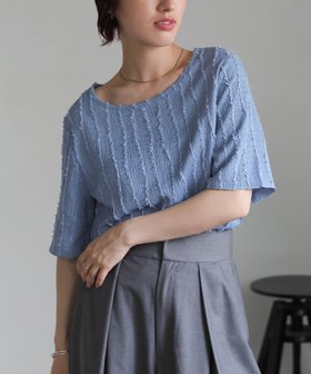 【セレクトモカ/SELECT MOCA】のシャギーウェーブライントップス 人気、トレンドファッション・服の通販 founy(ファニー) ファッション Fashion レディースファッション Fashion for Women トップス・カットソー Cut & Sew Tops ウェーブ Wavy Pattern コンパクト Compact, Small Size フィット Fit, Slim Fit フレア Flare, Flared ベーシック Basic, Essential エレガント 上品 Elegant |ID:prp329100004808019