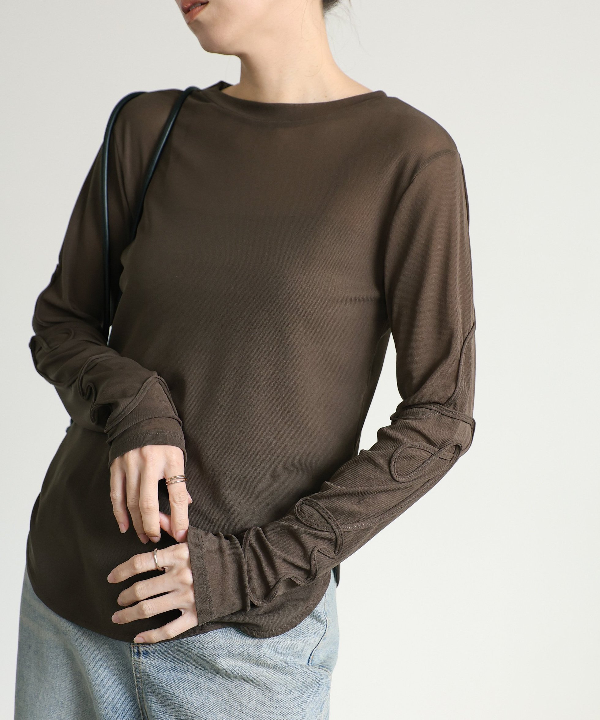 【セレクトモカ/SELECT MOCA】のコード刺繍スリーブトップス インテリア・キッズ・メンズ・レディースファッション・服の通販 founy(ファニー) ファッション Fashion レディースファッション Fashion for Women トップス・カットソー Cut & Sew Tops おすすめ Recommended / Our Picks コンパクト Compact, Small Size ベスト Vest, Waistcoat ラウンド Round, Round Neck 結婚式 Wedding カーキ-450|ID: prp329100004808023 ipo3291000000034890631