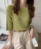 【アイモハ/aimoha】の【Jasmine】大きめリブカットソー 人気、トレンドファッション・服の通販 founy(ファニー) ファッション Fashion レディースファッション Fashion for Women トップス・カットソー Cut & Sew Tops カットソー・ベーシックTシャツ Cut-and-Sewn Tops / Stretch Tees & Basics アクセサリー Fashion Accessories シンプル Simple, Minimal 夏 Summer 春 Spring S/S・春夏 SS, Spring/Summer, Warm Season thumbnail グリーン|ID: prp329100004808062 ipo3291000000034890873