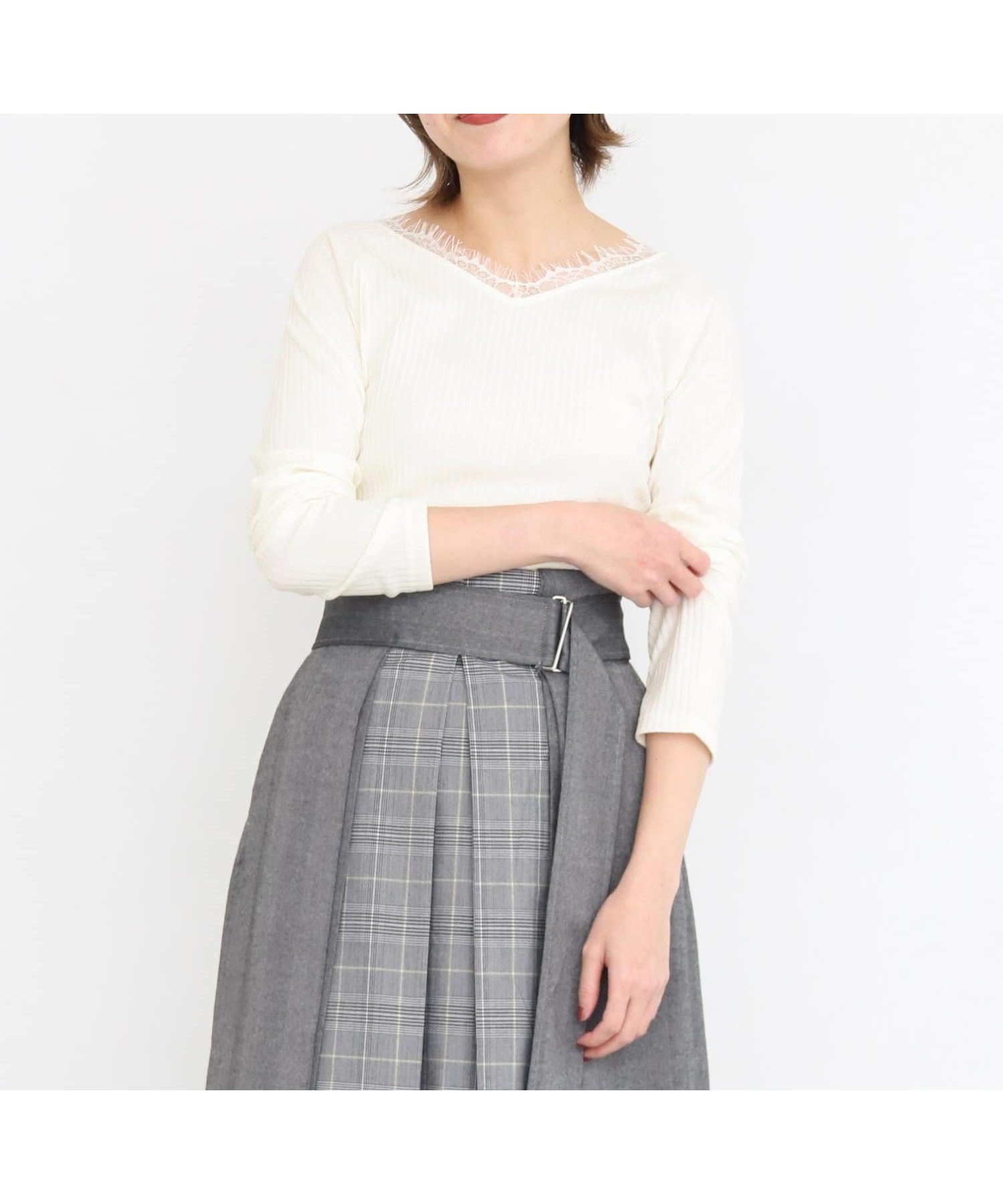 【ケービーエフ/KBF / URBAN RESEARCH】のレース付き裏起毛テレコトップス インテリア・キッズ・メンズ・レディースファッション・服の通販 founy(ファニー) ファッション Fashion レディースファッション Fashion for Women トップス・カットソー Cut & Sew Tops インナー Innerwear カットソー Cut and Sewn Top カーディガン Cardigan, Knitwear フィット Fit, Slim Fit レース Lace, Lace Fabric OFF|ID: prp329100004808072 ipo3291000000034890962