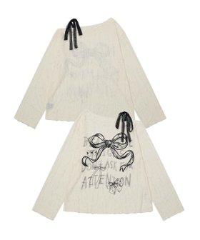 【アイモハ/aimoha】の【HOOK】for girls リボンプリントオープンショルダーダメージトップス 人気、トレンドファッション・服の通販 founy(ファニー) ファッション Fashion レディースファッション Fashion for Women トップス・カットソー Cut & Sew Tops インナー Innerwear カットソー Cut and Sewn Top カーゴパンツ Cargo Pants, Utility Pants ガーリー Girly, Feminine Style シンプル Simple, Minimal タートルネック Turtleneck, High Neck ダメージ Distressed, Destroyed デニム Denim, Jeans Material フェミニン Feminine, Girly フレア Flare, Flared フロント Front, Front Design プリント Print, Printed Pattern ベーシック Basic, Essential リボン Ribbon, Bow レース Lace, Lace Fabric |ID:prp329100004808074