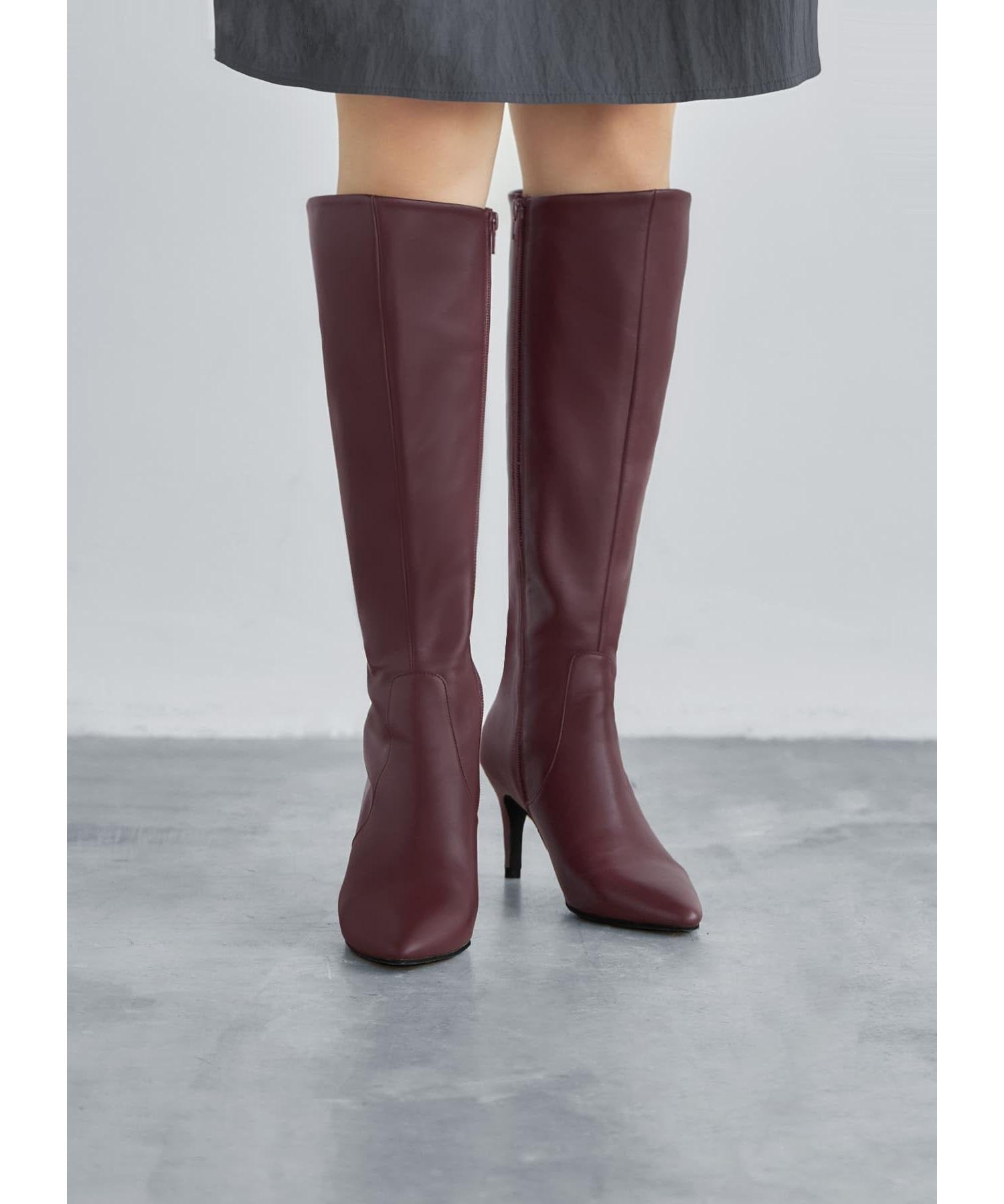 【スタイルデリ/STYLE DELI】の本革ポインテッドトゥロングブーツ インテリア・キッズ・メンズ・レディースファッション・服の通販 founy(ファニー) 　ファッション　Fashion　レディースファッション　Fashion for Women　シェイプ　Shape, Slim Fit　シューズ　Shoes, Footwear　ストレート　Straight, Straight Cut　ソックス　Socks, Hosiery　バランス　Balance, Style Balance　フォルム　Silhouette, Form　ベスト　Vest, Waistcoat　ロング　Long, Long-Length　ボルドー|ID: prp329100004808118 ipo3291000000034891521
