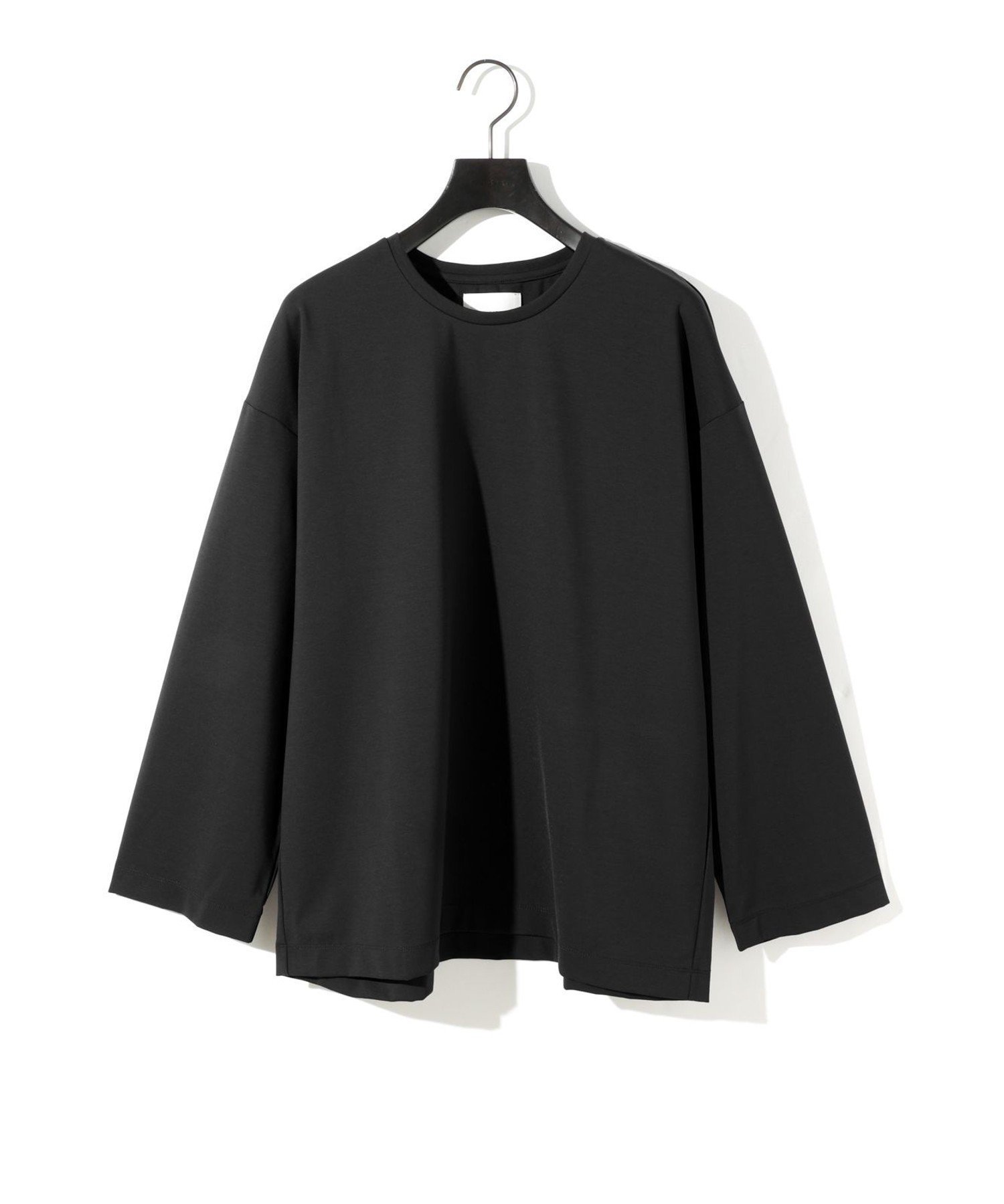 【マーコート/MARcourt】のMIDIUMISOLID ストレートスリーブワイドプルオーバー インテリア・キッズ・メンズ・レディースファッション・服の通販 founy(ファニー) 　ファッション　Fashion　レディースファッション　Fashion for Women　トップス・カットソー　Cut & Sew Tops　カジュアルプルオーバー・ニットトップス　Pullovers & Knit Tops / Casual Pullovers　インナー　Innerwear　カットソー　Cut and Sewn Top　シンプル　Simple, Minimal　ストレッチ　Stretch, Stretchy Fabric　ポケット　Pocket, Pocket Detail　無地　Plain, Solid Color　長袖　Long Sleeve, Full Sleeve　ブラック|ID: prp329100004808149 ipo3291000000034891754