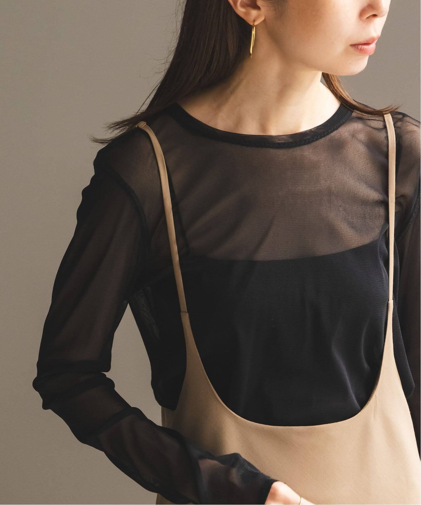 【ノーブル / スピック&スパン/NOBLE / Spick & Span】の《追加 》スキンチュールロングTシャツ インテリア・キッズ・メンズ・レディースファッション・服の通販 founy(ファニー) ファッション Fashion レディースファッション Fashion for Women トップス・カットソー Cut & Sew Tops シャツ・ブラウス・オフィスカジュアル Elegant Blouses & Button-Ups ロングTシャツ・Tシャツ Longline T-Shirts & Tees インナー Innerwear ジャケット Jacket, Outerwear フィット Fit, Slim Fit ブラック|ID: prp329100004808188 ipo3291000000034892119