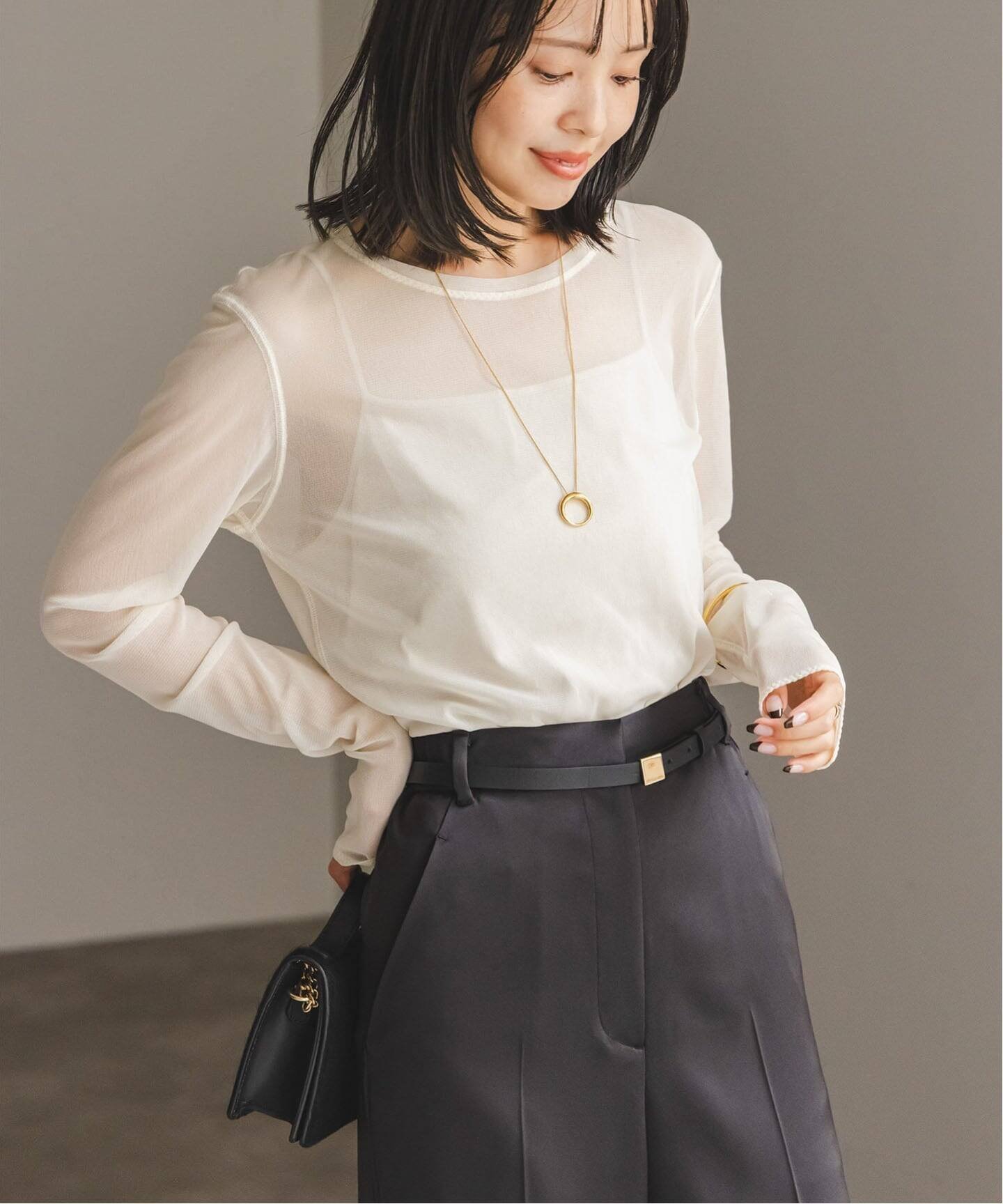 【ノーブル / スピック&スパン/NOBLE / Spick & Span】の《追加 》スキンチュールロングTシャツ インテリア・キッズ・メンズ・レディースファッション・服の通販 founy(ファニー) ファッション Fashion レディースファッション Fashion for Women トップス・カットソー Cut & Sew Tops シャツ・ブラウス・オフィスカジュアル Elegant Blouses & Button-Ups ロングTシャツ・Tシャツ Longline T-Shirts & Tees インナー Innerwear ジャケット Jacket, Outerwear フィット Fit, Slim Fit ホワイト|ID: prp329100004808188 ipo3291000000034892121