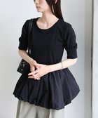 【セレクトモカ/SELECT MOCA】のハーフスリーブバルーントップス 人気、トレンドファッション・服の通販 founy(ファニー) ファッション Fashion レディースファッション Fashion for Women トップス・カットソー Cut & Sew Tops おすすめ Recommended / Our Picks カーディガン Cardigan, Knitwear トレンド Trend, Trending Now ドッキング Docking, Mixed Material フィット Fit, Slim Fit リブニット Rib Knit, Ribbed Knit 今季 This Season, Current Season 夏 Summer thumbnail ブラック-990|ID: prp329100004808220 ipo3291000000034892319