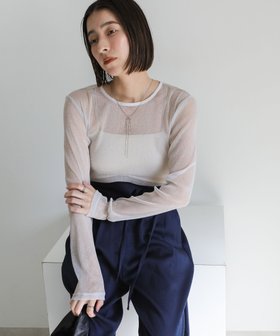【セレクトモカ/SELECT MOCA】のラメシアートップス 人気、トレンドファッション・服の通販 founy(ファニー) ファッション Fashion レディースファッション Fashion for Women トップス・カットソー Cut & Sew Tops おすすめ Recommended / Our Picks トレンド Trend, Trending Now ベーシック Basic, Essential |ID:prp329100004808224