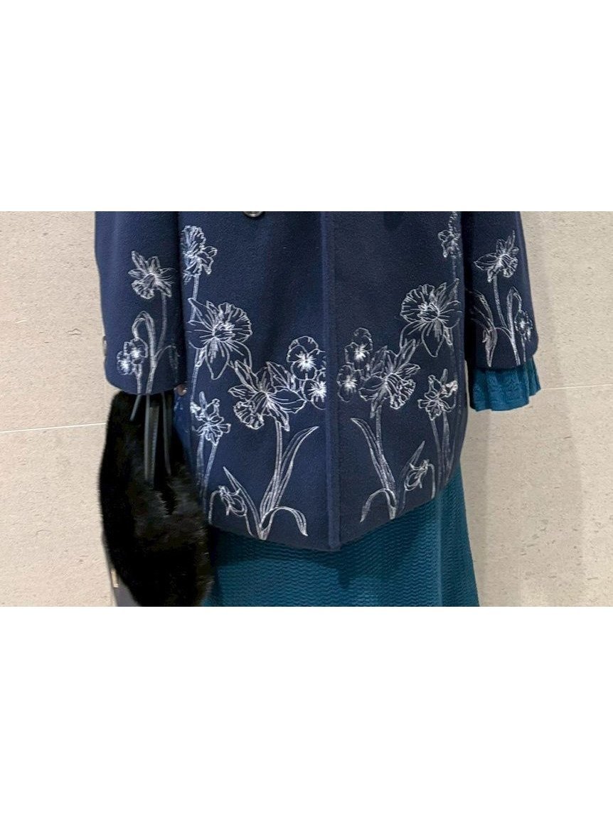 【リリーブラウン/Lily Brown】のエンブロイダリーコクーンコート インテリア・キッズ・メンズ・レディースファッション・服の通販 founy(ファニー) 　ファッション　Fashion　レディースファッション　Fashion for Women　アウター　Coat / Outerwear Collection　コート・ロングコート・ピーコート　Long Coats, Peacoats & More　スマート　Smart, Elegant　フラワー　Flower, Floral　フレア　Flare, Flared　ボトム　Bottoms, Lower Wear　ミドル　Middle Length, Mid Height　ロング　Long, Long-Length　定番　Standard, Basic Item　春　Spring　NVY[089]|ID: prp329100004808239 ipo3291000000034892471