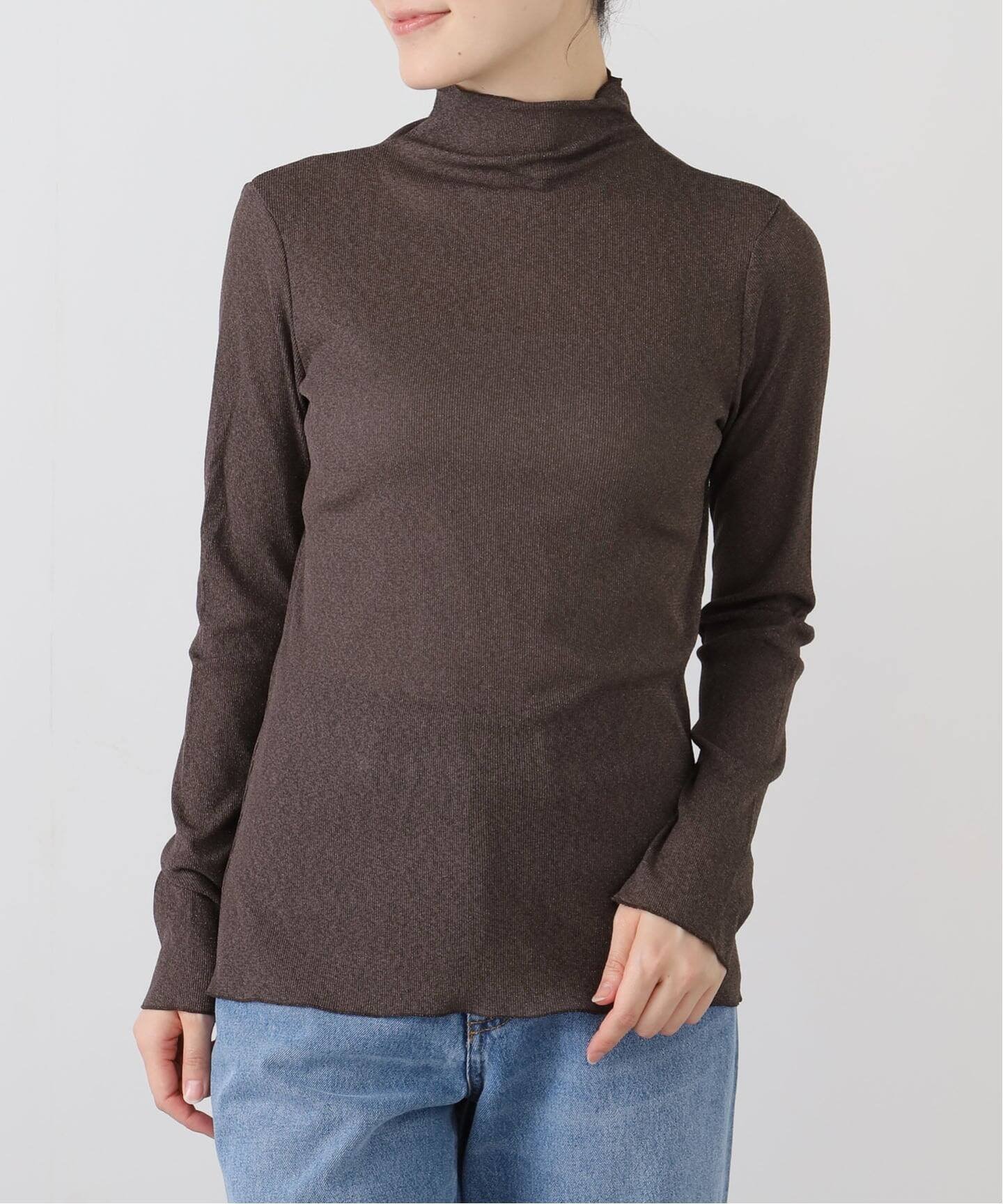 【ラ トータリテ/La TOTALITE】の【洗える】ラメリブハイネックカットソー インテリア・キッズ・メンズ・レディースファッション・服の通販 founy(ファニー) ファッション Fashion レディースファッション Fashion for Women トップス・カットソー Cut & Sew Tops カットソー・ベーシックTシャツ Cut-and-Sewn Tops / Stretch Tees & Basics 2025年 2025 2025-2026秋冬・A/W Autumn/Winter 2025–26 AW25–26 インナー Innerwear シンプル Simple, Minimal ジャケット Jacket, Outerwear スマート Smart, Elegant フィット Fit, Slim Fit 洗える Machine Washable A/W・秋冬 Autumn/Winter ブラウン|ID: prp329100004808257 ipo3291000000034892615