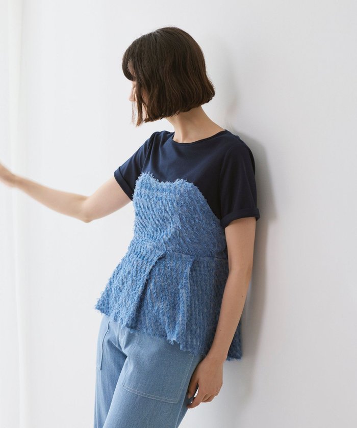 【ビアンカ/BIANCA】の【着映えデザイン】ジャカードビスチェコンビT インテリア・キッズ・メンズ・レディースファッション・服の通販 founy(ファニー) https://founy.com/ ファッション Fashion レディースファッション Fashion for Women トップス・カットソー Cut & Sew Tops ビスチェ Bustiers & Corset Tops / Layered Bustier Style 春 Spring 秋 Autumn カットソー Cut and Sewn Top ジャカード／ジャガード Jacquard, Woven Pattern ストレッチ Stretch, Stretchy Fabric トレンド Trend, Trending Now ビスチェ Bustier, Corset Top ファブリック Fabric, Textile おすすめ Recommended / Our Picks 夏 Summer エレガント 上品 Elegant |ID: prp329100004808273 ipo3291000000034892714