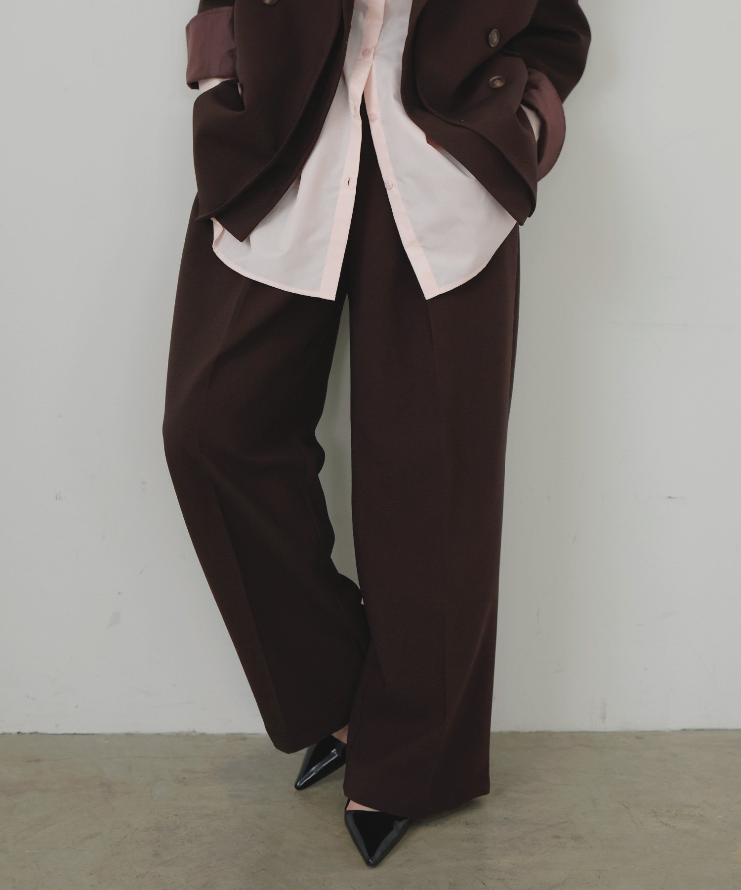 【リアン/Lian】のツータックワイドパンツ インテリア・キッズ・メンズ・レディースファッション・服の通販 founy(ファニー) 　ファッション　Fashion　レディースファッション　Fashion for Women　パンツ　Pants & Trousers　ブラウン|ID: prp329100004808299 ipo3291000000034892910