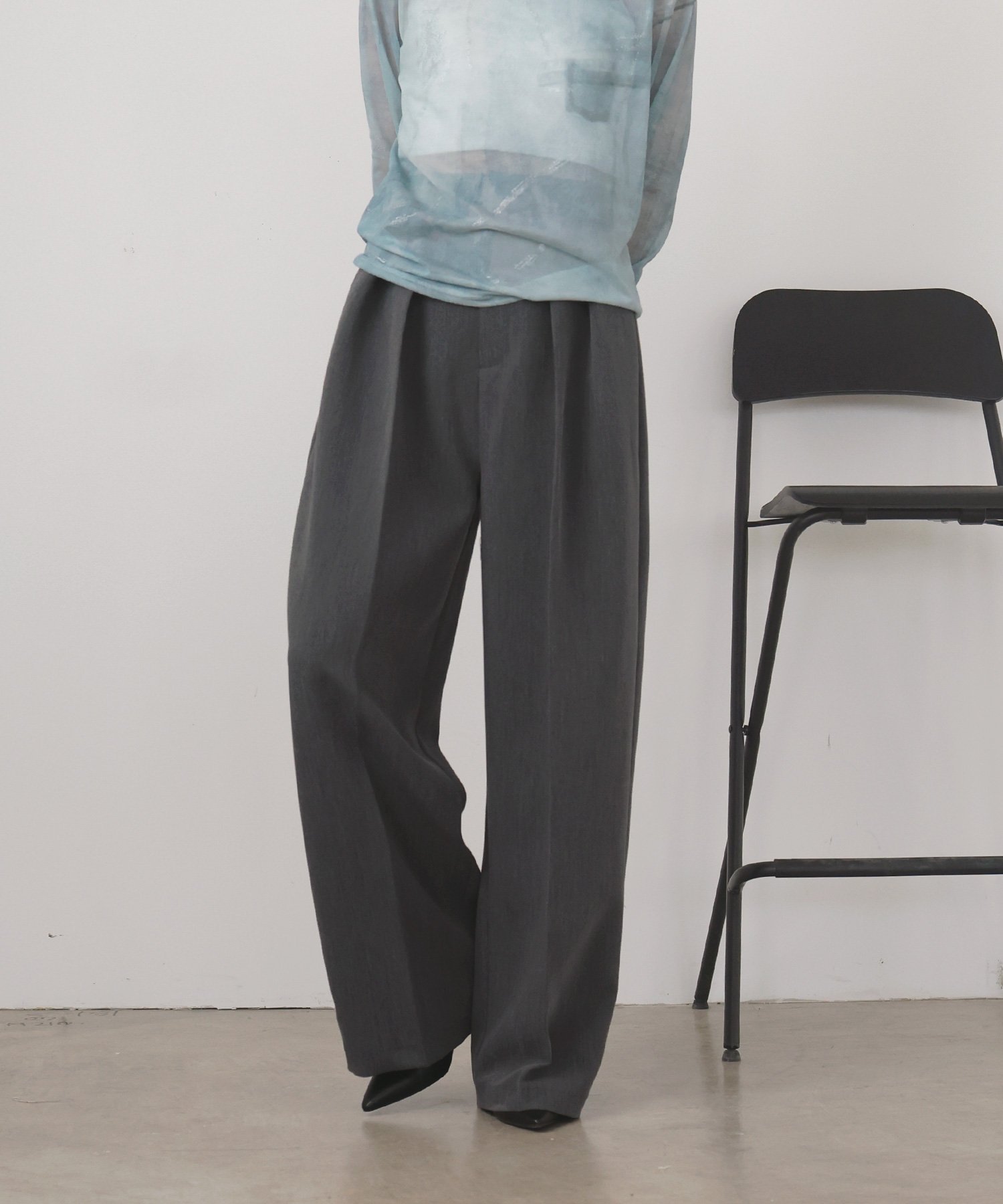 【リアン/Lian】のツータックワイドパンツ インテリア・キッズ・メンズ・レディースファッション・服の通販 founy(ファニー) 　ファッション　Fashion　レディースファッション　Fashion for Women　パンツ　Pants & Trousers　チャコールグレー|ID: prp329100004808299 ipo3291000000034892911