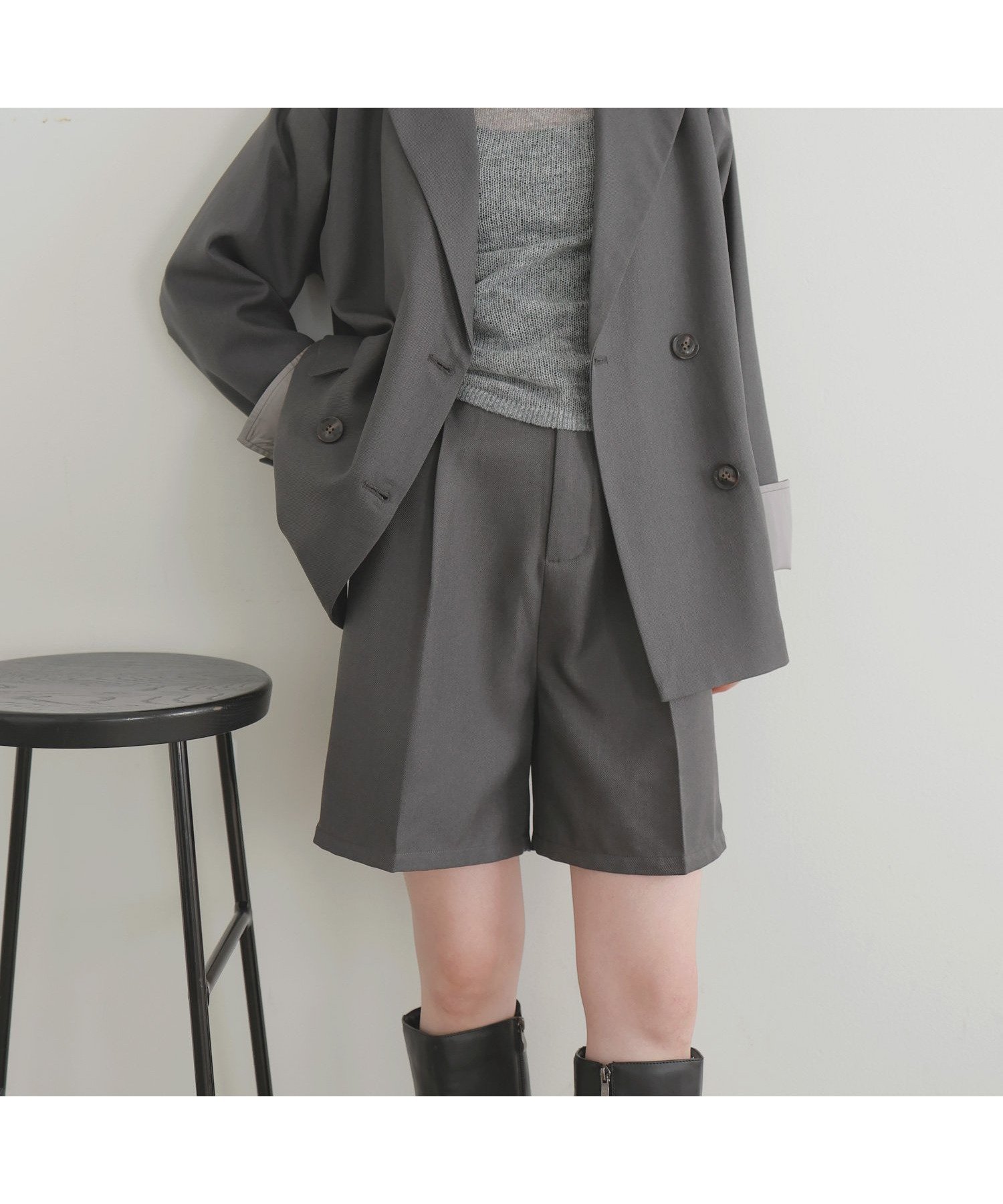 【リアン/Lian】のショートハーフパンツ インテリア・キッズ・メンズ・レディースファッション・服の通販 founy(ファニー) 　ファッション　Fashion　レディースファッション　Fashion for Women　パンツ　Pants & Trousers　ショートパンツ・ハーフパンツ　High-Waisted & Relaxed Shorts　チャコールグレー|ID: prp329100004808325 ipo3291000000034893237