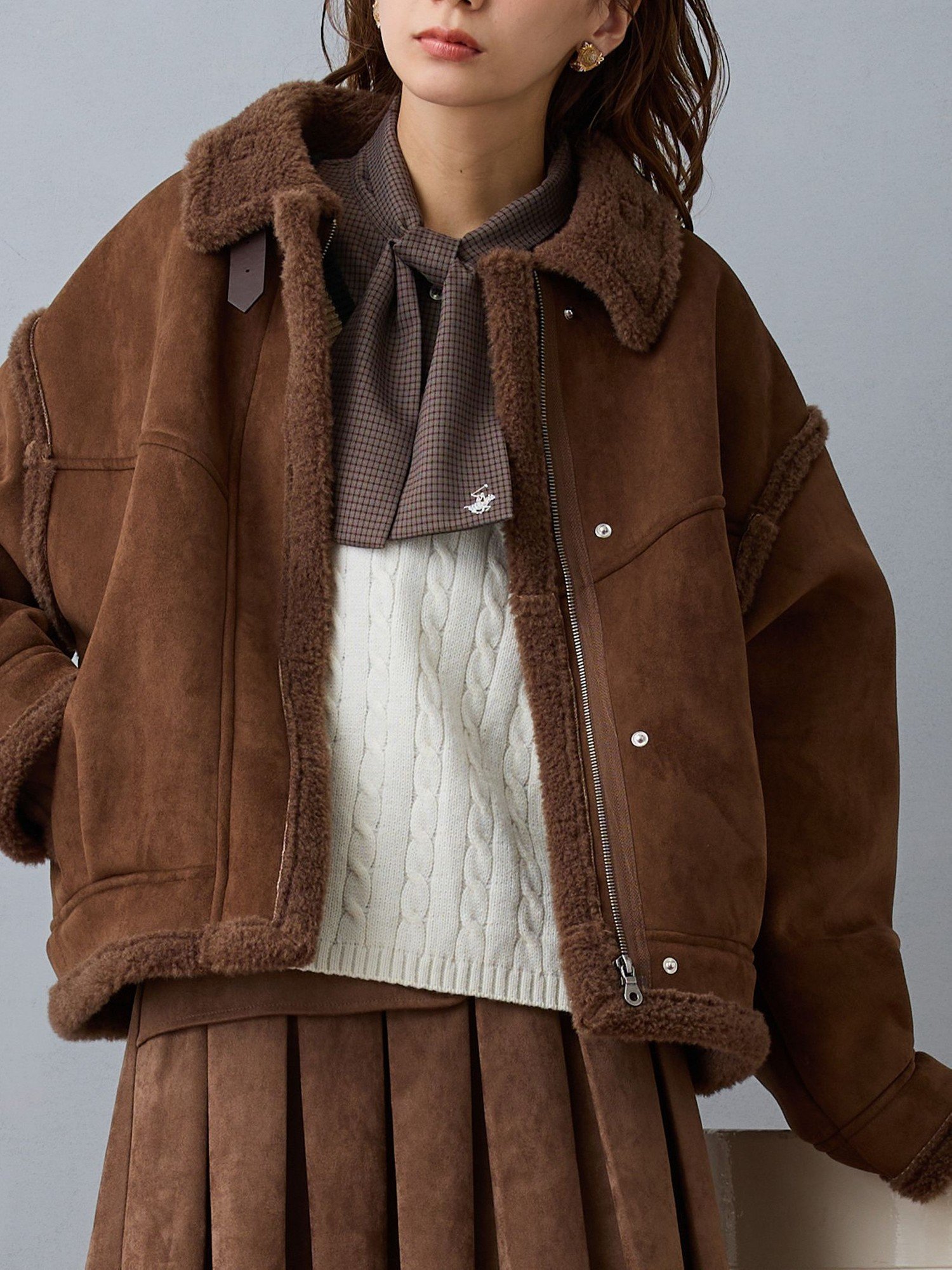 【ニコル クラブ/NICOLE CLUB】のフェイクムートンブルゾン インテリア・キッズ・メンズ・レディースファッション・服の通販 founy(ファニー) ファッション Fashion レディースファッション Fashion for Women アウター Coat / Outerwear Collection ブルゾンジャケット・スポーティアウター Blouson Jackets おすすめ Recommended / Our Picks スマート Smart, Elegant フレア Flare, Flared ブルゾン Blouson, Bomber Jacket ボトム Bottoms, Lower Wear ヴィンテージ Vintage Style 冬 Winter / This Winter 13ブラウン|ID: prp329100004808375 ipo3291000000034893697