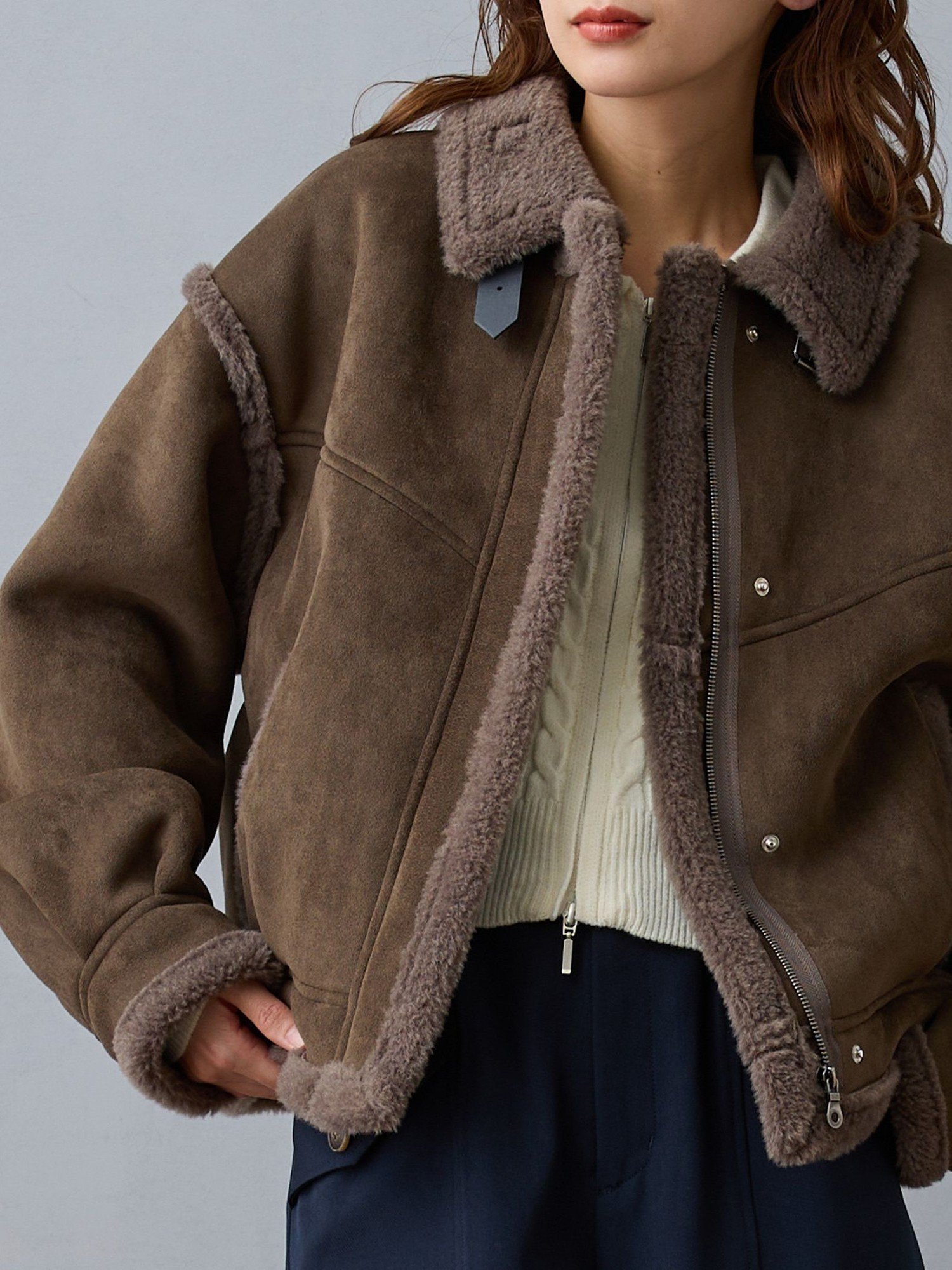 【ニコル クラブ/NICOLE CLUB】のフェイクムートンブルゾン インテリア・キッズ・メンズ・レディースファッション・服の通販 founy(ファニー) ファッション Fashion レディースファッション Fashion for Women アウター Coat / Outerwear Collection ブルゾンジャケット・スポーティアウター Blouson Jackets おすすめ Recommended / Our Picks スマート Smart, Elegant フレア Flare, Flared ブルゾン Blouson, Bomber Jacket ボトム Bottoms, Lower Wear ヴィンテージ Vintage Style 冬 Winter / This Winter 39チャコールグレー|ID: prp329100004808375 ipo3291000000034893698