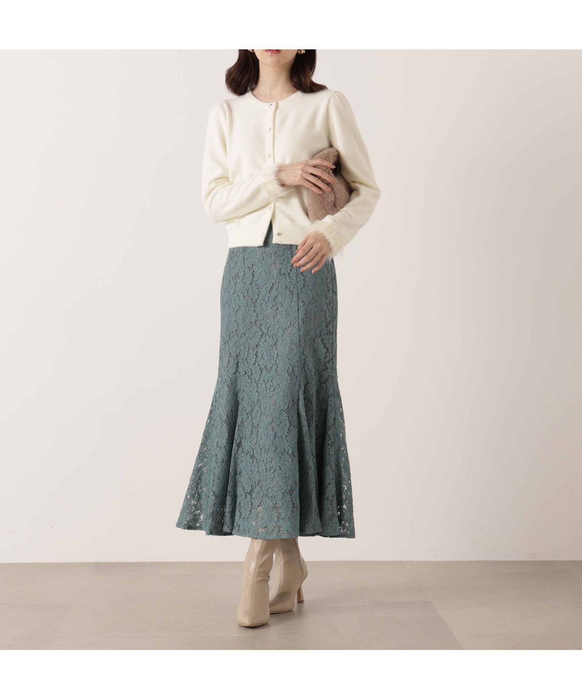 【プロポーション ボディドレッシング/PROPORTION BODY DRESSING】のレースマーメイドスカート 25AW インテリア・キッズ・メンズ・レディースファッション・服の通販 founy(ファニー) 　ファッション　Fashion　レディースファッション　Fashion for Women　スカート　Skirts　2025年　2025　2025-2026秋冬・A/W　Autumn/Winter 2025–26 AW25–26　マーメイド　Mermaid, Fishtail Silhouette　レース　Lace, Lace Fabric　ブルー|ID: prp329100004808397 ipo3291000000034893922