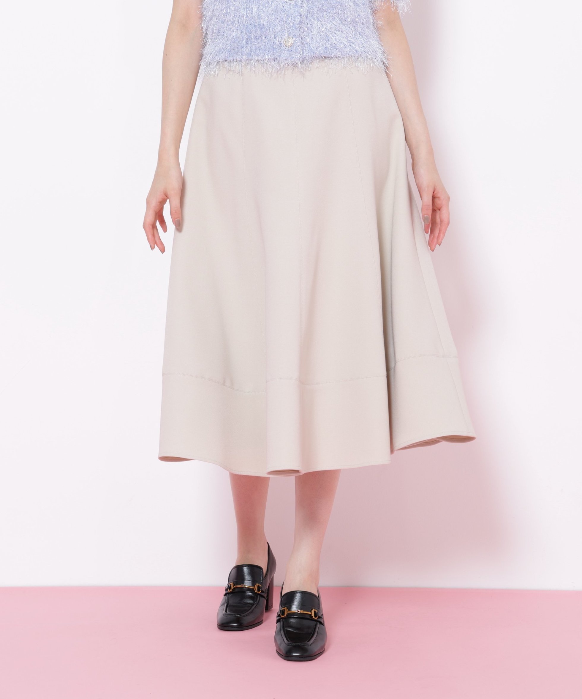 【ジルバイジルスチュアート/JILL by JILLSTUART】のステッチフレアスカート インテリア・キッズ・メンズ・レディースファッション・服の通販 founy(ファニー) 　ファッション　Fashion　レディースファッション　Fashion for Women　スカート　Skirts　Aライン・フレアスカート　A-Line & Flared Skirts　シンプル　Simple, Minimal　スマート　Smart, Elegant　フレア　Flare, Flared　グレー|ID: prp329100004808406 ipo3291000000034894023