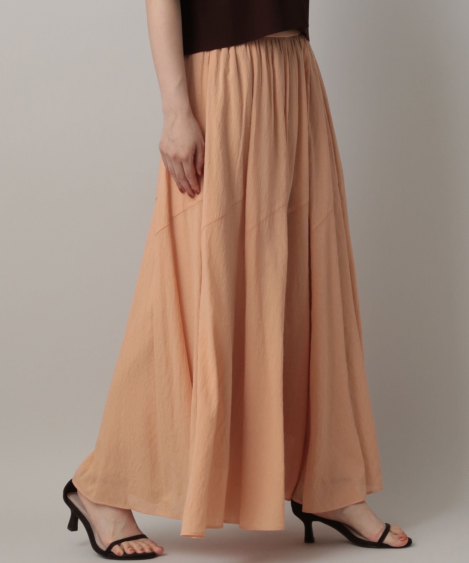 【アパートバイローリーズ/apart by lowrys】のキリカエフレアスカート インテリア・キッズ・メンズ・レディースファッション・服の通販 founy(ファニー) 　ファッション　Fashion　レディースファッション　Fashion for Women　スカート　Skirts　Aライン・フレアスカート　A-Line & Flared Skirts　シアー　Sheer, See-Through　バイアス　Bias, Diagonal Cut　フレア　Flare, Flared　洗える　Machine Washable　オレンジ42|ID: prp329100004808433 ipo3291000000034894321