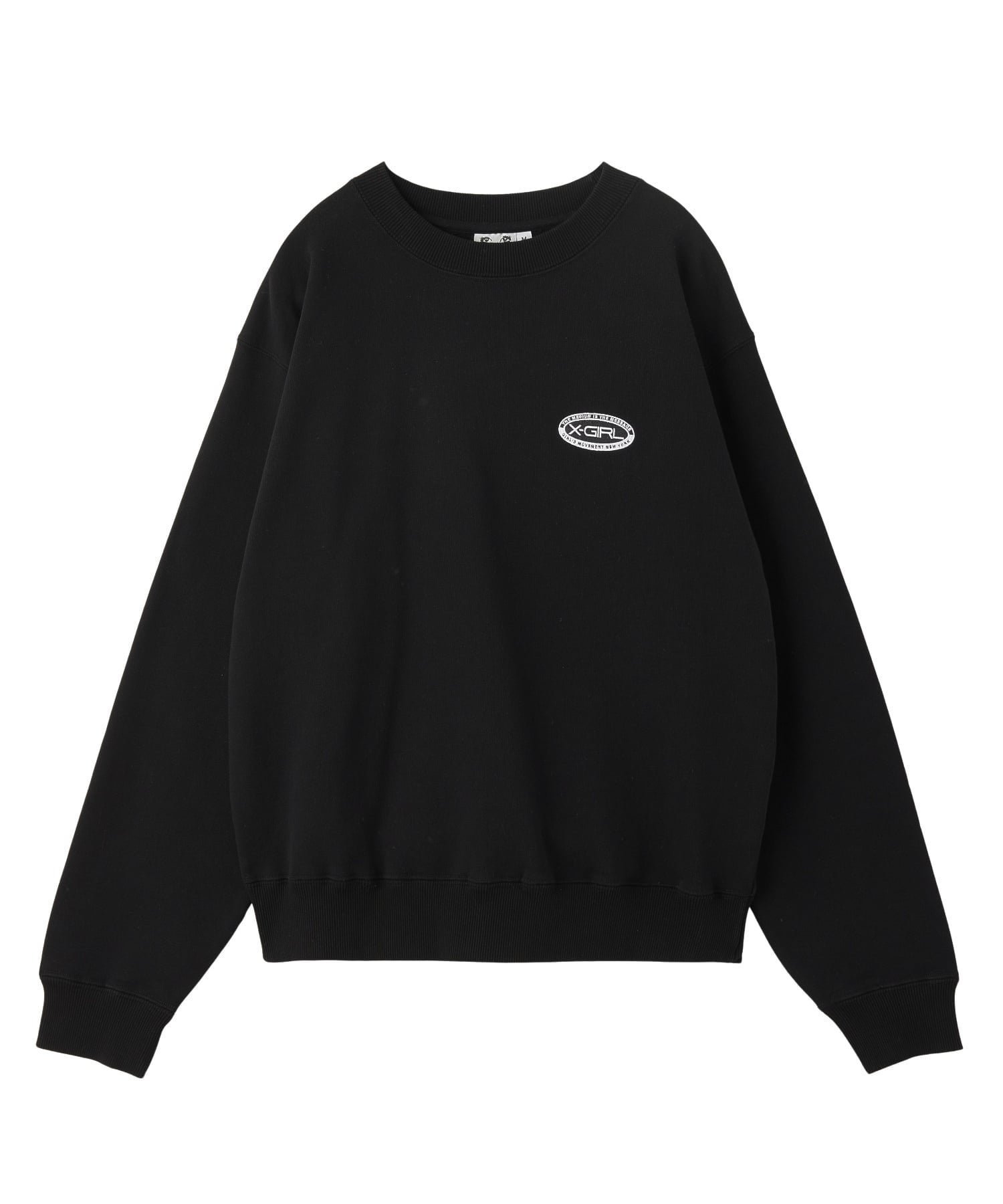 【エックスガール/X-girl】のX-girl/EMBROIDERY OVAL LOGO SWEAT TOP インテリア・キッズ・メンズ・レディースファッション・服の通販 founy(ファニー) ファッション Fashion レディースファッション Fashion for Women トップス・カットソー Cut & Sew Tops レディースパーカー・カジュアルフーディー Casual Hoodies & Sweatshirts スウェット・クルーネックトップス Sweatshirts & Crewnecks / Relaxed Fit Sweat Tops オーバル Oval Design グラフィック Graphic, Graphic Design スウェット / スエット Sweatshirt, Sweatwear デニム Denim, Jeans Material 長袖 Long Sleeve, Full Sleeve フロント Front, Front Design ベーシック Basic, Essential 無地 Plain, Solid Color ロング Long, Long-Length ワンポイント One Point, Statement Accent A/W・秋冬 Autumn/Winter おすすめ Recommended / Our Picks BLACK|ID: prp329100004808440 ipo3291000000034894357