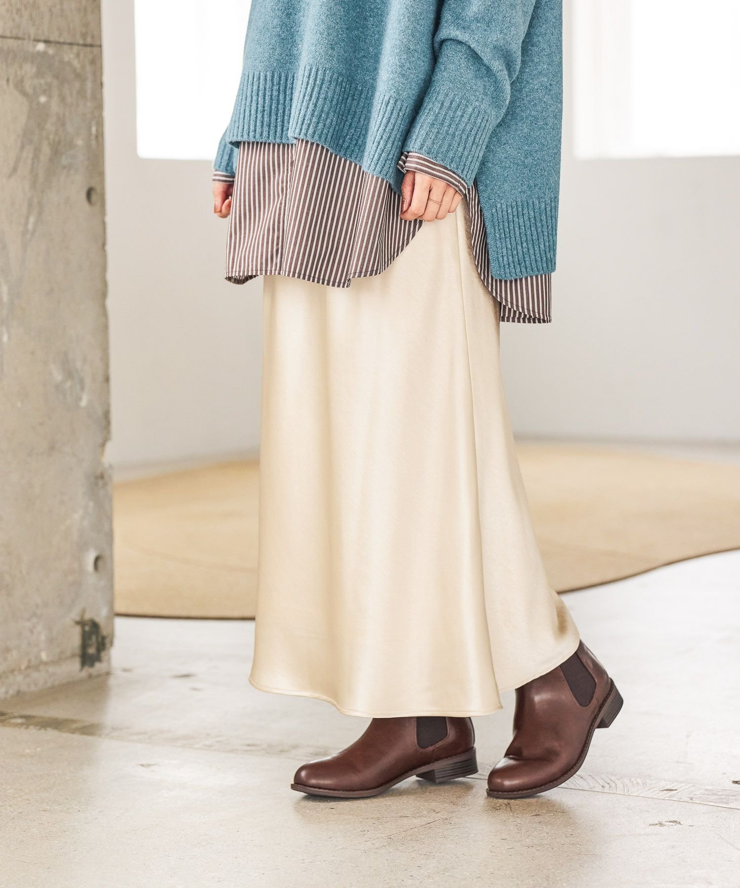 【スタディオ クリップ/studio CLIP】の【WEB限定】サテンナロースカート インテリア・キッズ・メンズ・レディースファッション・服の通販 founy(ファニー) ファッション Fashion レディースファッション Fashion for Women スカート Skirts インナー Innerwear サテン Satin, Glossy Fabric スウェット / スエット Sweatshirt, Sweatwear トレンド Trend, Trending Now フィット Fit, Slim Fit フレア Flare, Flared ベーシック Basic, Essential ボトム Bottoms, Lower Wear ルーズ Loose, Oversized エレガント 上品 Elegant アイボリー|ID: prp329100004808448 ipo3291000000034894451