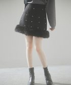 【セゾンドパピヨン/SAISON DE PAPILLON】のパール付きハイウエストツイードミニスカート 人気、トレンドファッション・服の通販 founy(ファニー) ファッション Fashion レディースファッション Fashion for Women スカート Skirts ミニスカート Mini Skirts インナー Innerwear ガーリー Girly, Feminine Style コンシャス Conscious, Bodycon シンプル Simple, Minimal パール Pearl, Pearl Accent フロント Front, Front Design thumbnail ブラック|ID: prp329100004808461 ipo3291000000034894656