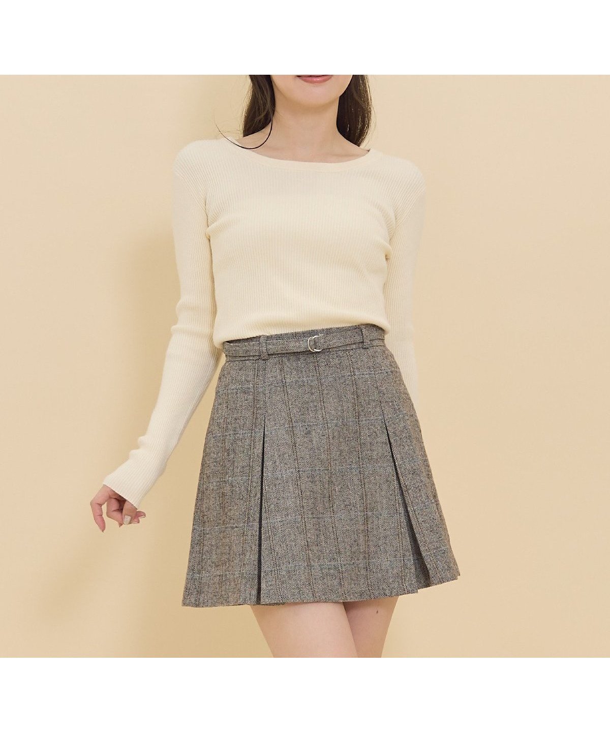 【レディアゼル/REDYAZEL】の【セットアップ可能】ヘリンボーンチェックタックミニスカート 人気、トレンドファッション・服の通販 founy(ファニー) 　ファッション　Fashion　レディースファッション　Fashion for Women　セットアップ　Matching Sets　スカート・ミニ/ミディ/マキシ　Skirts / Mini, Midi & Maxi Skirts　スカート　Skirts　ミニスカート　Mini Skirts　おすすめ　Recommended / Our Picks　セットアップ　Set-Up, Coordinated Outfit　チェック　Check, Plaid, Tartan　ミニスカート　Mini Skirt, Short Skirt　ロング　Long, Long-Length　A/W・秋冬　Autumn/Winter　 other-1|ID: prp329100004808498 ipo3291000000034895016