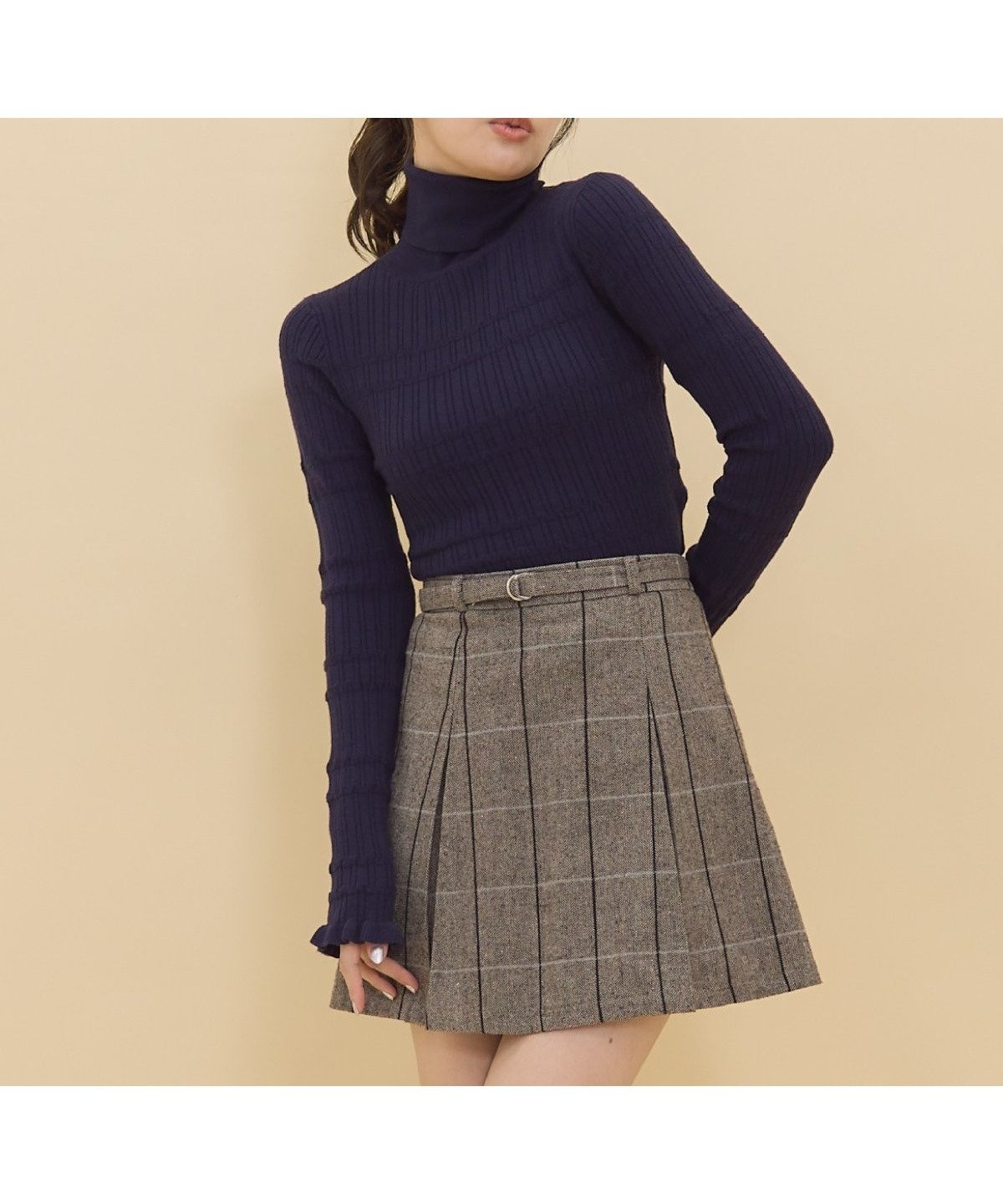 【レディアゼル/REDYAZEL】の【セットアップ可能】ヘリンボーンチェックタックミニスカート インテリア・キッズ・メンズ・レディースファッション・服の通販 founy(ファニー) 　ファッション　Fashion　レディースファッション　Fashion for Women　セットアップ　Matching Sets　スカート・ミニ/ミディ/マキシ　Skirts / Mini, Midi & Maxi Skirts　スカート　Skirts　ミニスカート　Mini Skirts　おすすめ　Recommended / Our Picks　セットアップ　Set-Up, Coordinated Outfit　チェック　Check, Plaid, Tartan　ミニスカート　Mini Skirt, Short Skirt　ロング　Long, Long-Length　A/W・秋冬　Autumn/Winter　ブラウン|ID: prp329100004808498 ipo3291000000034895019