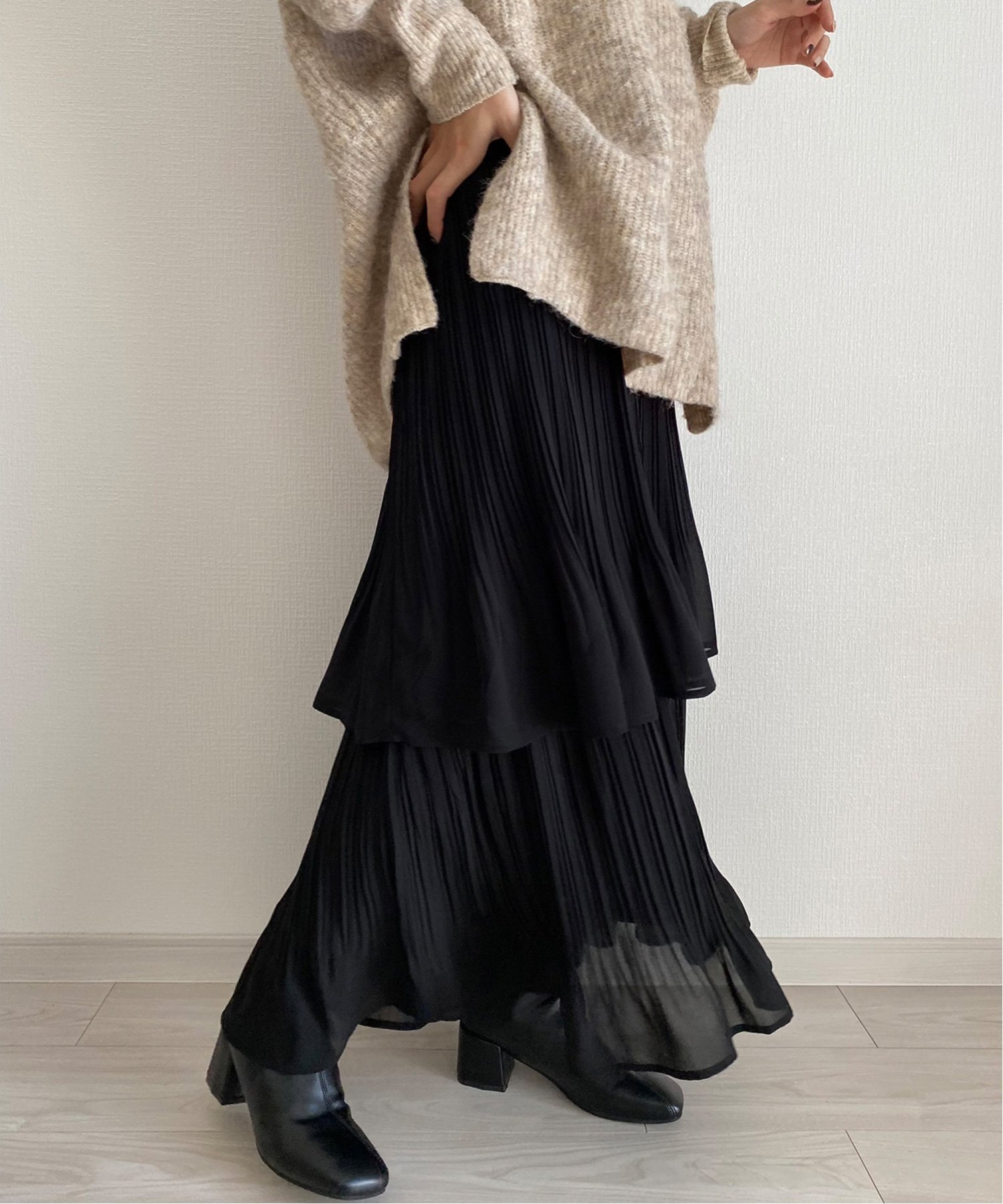 【ジュノア/JUNOAH】のcallautia プリーツスカート インテリア・キッズ・メンズ・レディースファッション・服の通販 founy(ファニー) 　ファッション　Fashion　レディースファッション　Fashion for Women　スカート　Skirts　プリーツスカート / 上品フェミニンスタイル　Pleated Skirts　プリーツ　Pleats, Pleated　ブラック|ID: prp329100004808500 ipo3291000000034895046