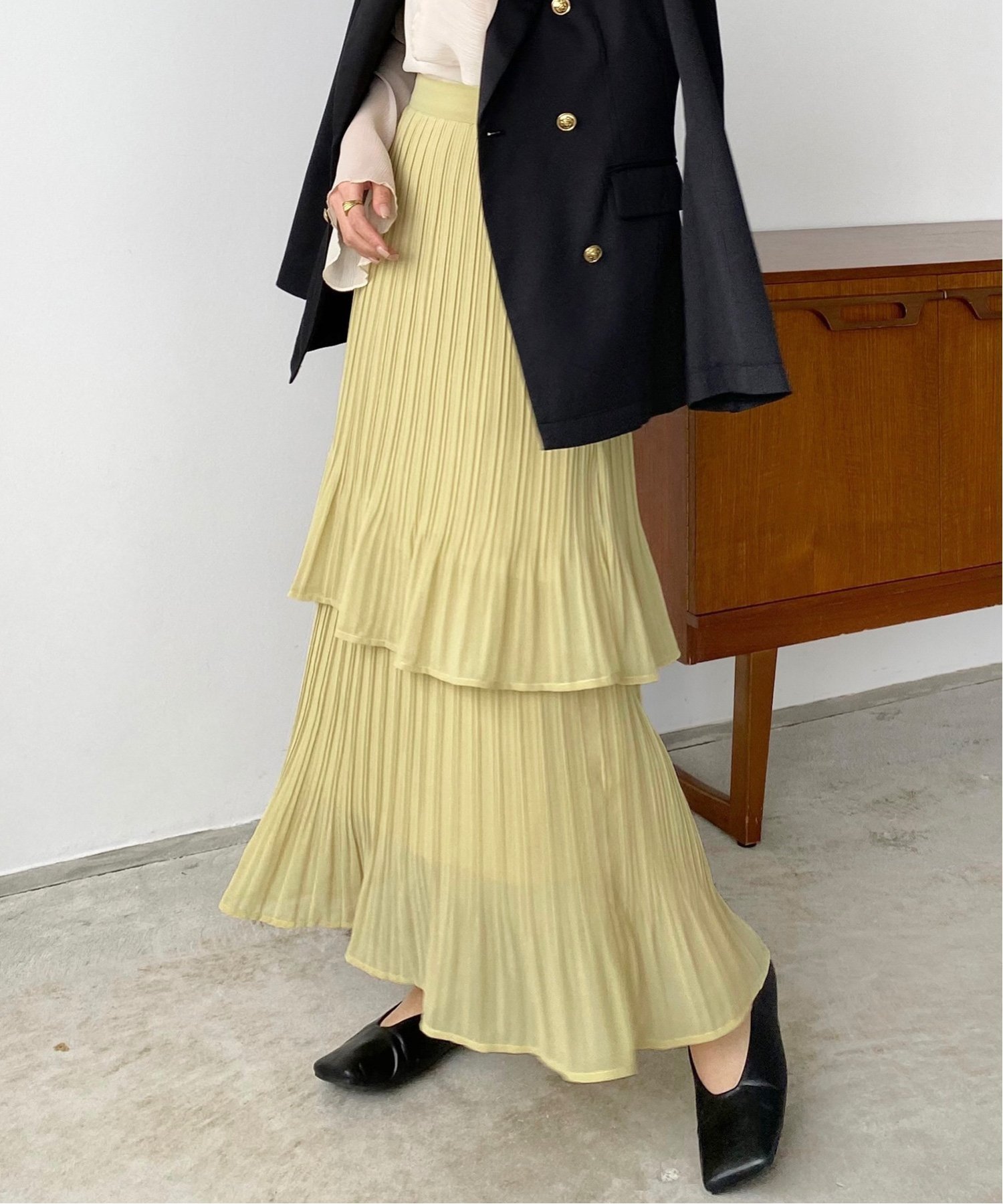 【ジュノア/JUNOAH】のcallautia プリーツスカート インテリア・キッズ・メンズ・レディースファッション・服の通販 founy(ファニー) 　ファッション　Fashion　レディースファッション　Fashion for Women　スカート　Skirts　プリーツスカート / 上品フェミニンスタイル　Pleated Skirts　プリーツ　Pleats, Pleated　ピスタチオ|ID: prp329100004808500 ipo3291000000034895048