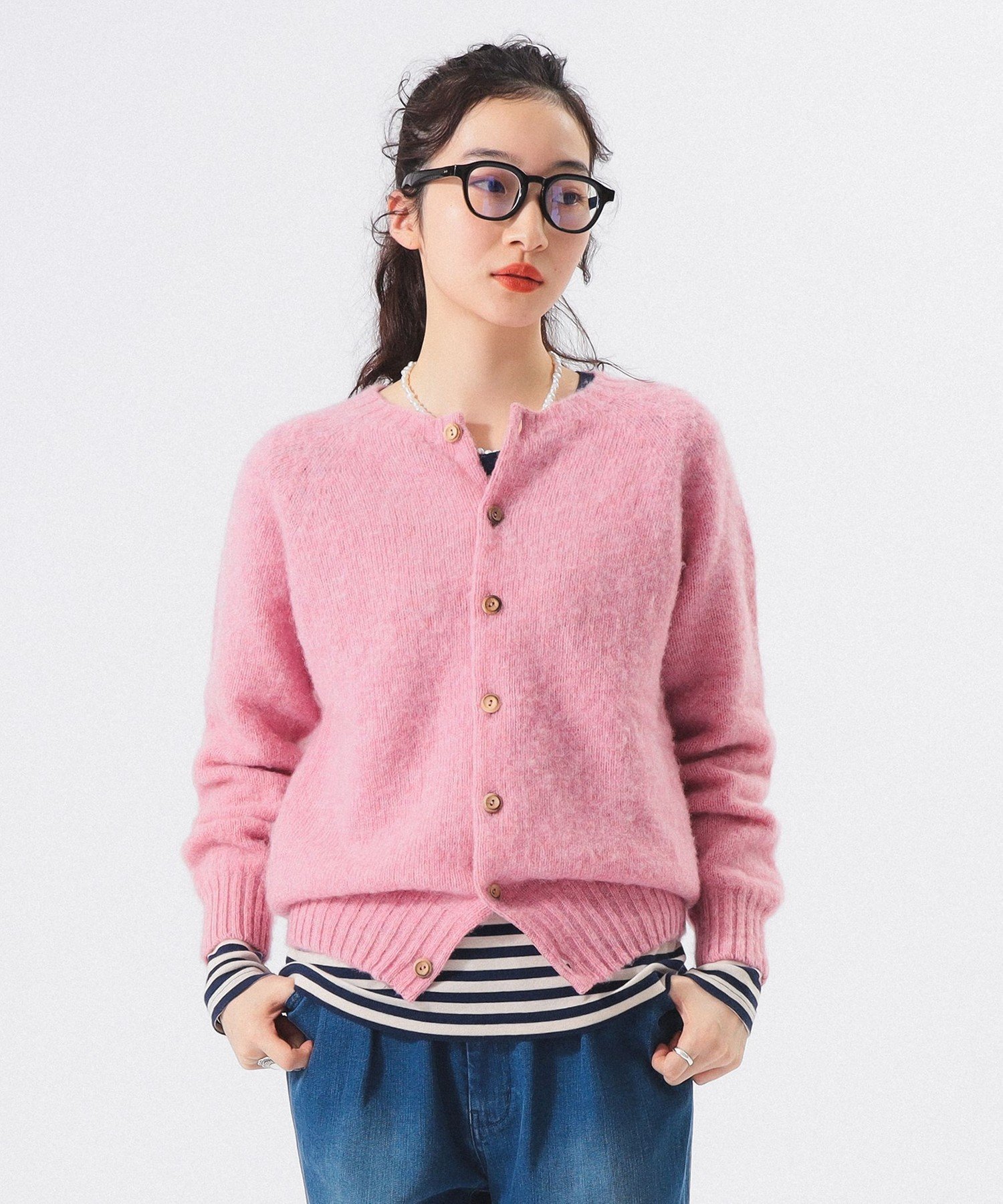 【ビームス ウイメン/BEAMS】の【別注】Nor Easterly / シェットランド シャギー カーディガン 25FW 25AW ふわふわ オーバーサイズ インテリア・キッズ・メンズ・レディースファッション・服の通販 founy(ファニー) 　ファッション　Fashion　レディースファッション　Fashion for Women　トップス・カットソー　Cut & Sew Tops　カーディガン・羽織り　Layered Style Cardigans　ウェーブ　Wavy Pattern　ウッド　Wooden Design　カーディガン　Cardigan, Knitwear　コンパクト　Compact, Small Size　デニム　Denim, Jeans Material　定番　Standard, Basic Item　フィット　Fit, Slim Fit　ベーシック　Basic, Essential　別注　Limited Edition, Custom Order　リボン　Ribbon, Bow　おすすめ　Recommended / Our Picks　2025年　2025　2025-2026秋冬・A/W　Autumn/Winter 2025–26 AW25–26　SAKURA|ID: prp329100004808506 ipo3291000000034895113