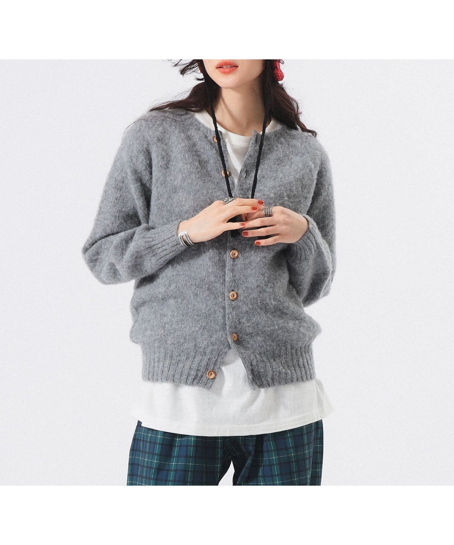 【ビームス ウイメン/BEAMS】の【別注】Nor Easterly / シェットランド シャギー カーディガン 25FW 25AW ふわふわ オーバーサイズ インテリア・キッズ・メンズ・レディースファッション・服の通販 founy(ファニー) 　ファッション　Fashion　レディースファッション　Fashion for Women　トップス・カットソー　Cut & Sew Tops　カーディガン・羽織り　Layered Style Cardigans　ウェーブ　Wavy Pattern　ウッド　Wooden Design　カーディガン　Cardigan, Knitwear　コンパクト　Compact, Small Size　デニム　Denim, Jeans Material　定番　Standard, Basic Item　フィット　Fit, Slim Fit　ベーシック　Basic, Essential　別注　Limited Edition, Custom Order　リボン　Ribbon, Bow　おすすめ　Recommended / Our Picks　2025年　2025　2025-2026秋冬・A/W　Autumn/Winter 2025–26 AW25–26　MID_GREY|ID: prp329100004808506 ipo3291000000034895115