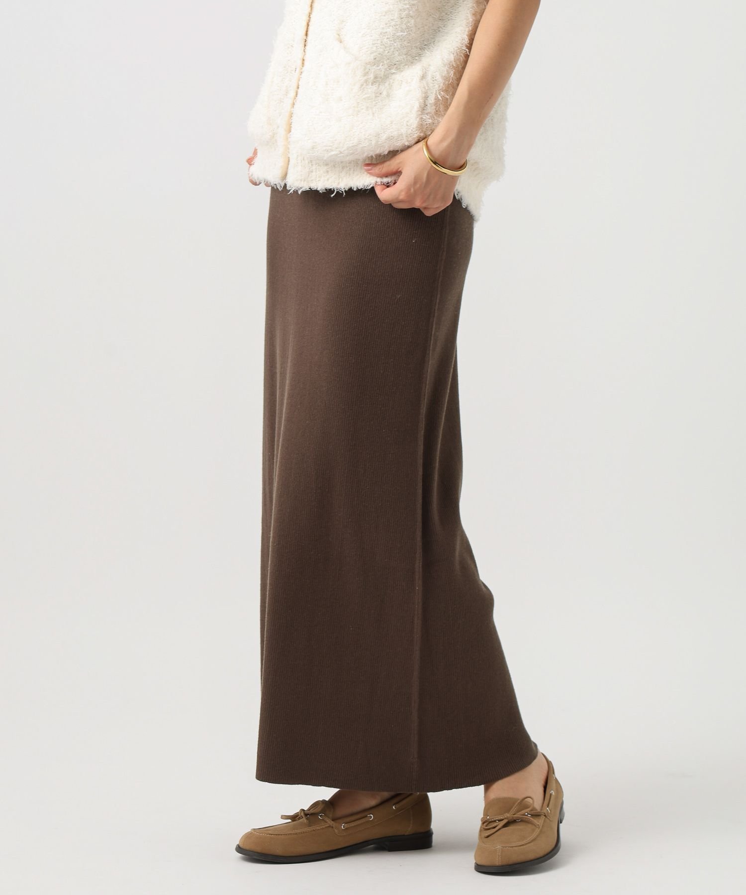 【ベイフロー/BAYFLOW】の脚の形を拾わない リブニットセミナロースカート インテリア・キッズ・メンズ・レディースファッション・服の通販 founy(ファニー) ファッション Fashion レディースファッション Fashion for Women スカート Skirts おすすめ Recommended / Our Picks フレア Flare, Flared A/W・秋冬 Autumn/Winter 【WEB限定】ブラウン50|ID: prp329100004808509 ipo3291000000034895163
