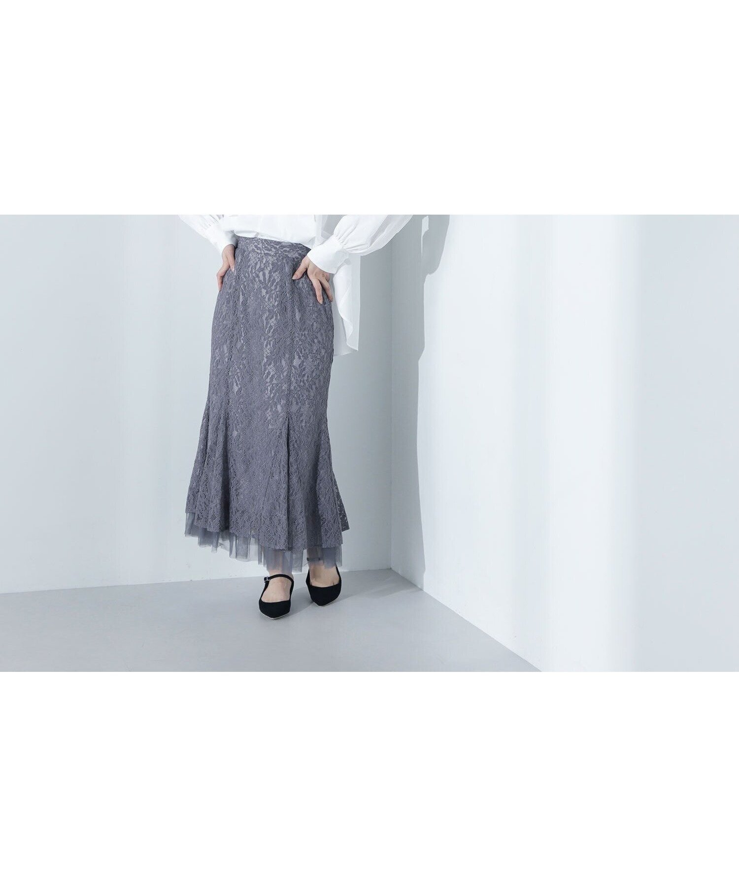 【ナチュラル ビューティー ベーシック/NATURAL BEAUTY BASIC】のチュールレイヤードレーススカート インテリア・キッズ・メンズ・レディースファッション・服の通販 founy(ファニー) ファッション Fashion レディースファッション Fashion for Women スカート Skirts インナー Innerwear サテン Satin, Glossy Fabric チュール Tulip, Tulip Motif フェミニン Feminine, Girly レース Lace, Lace Fabric チャコール1|ID: prp329100004808511 ipo3291000000034895168