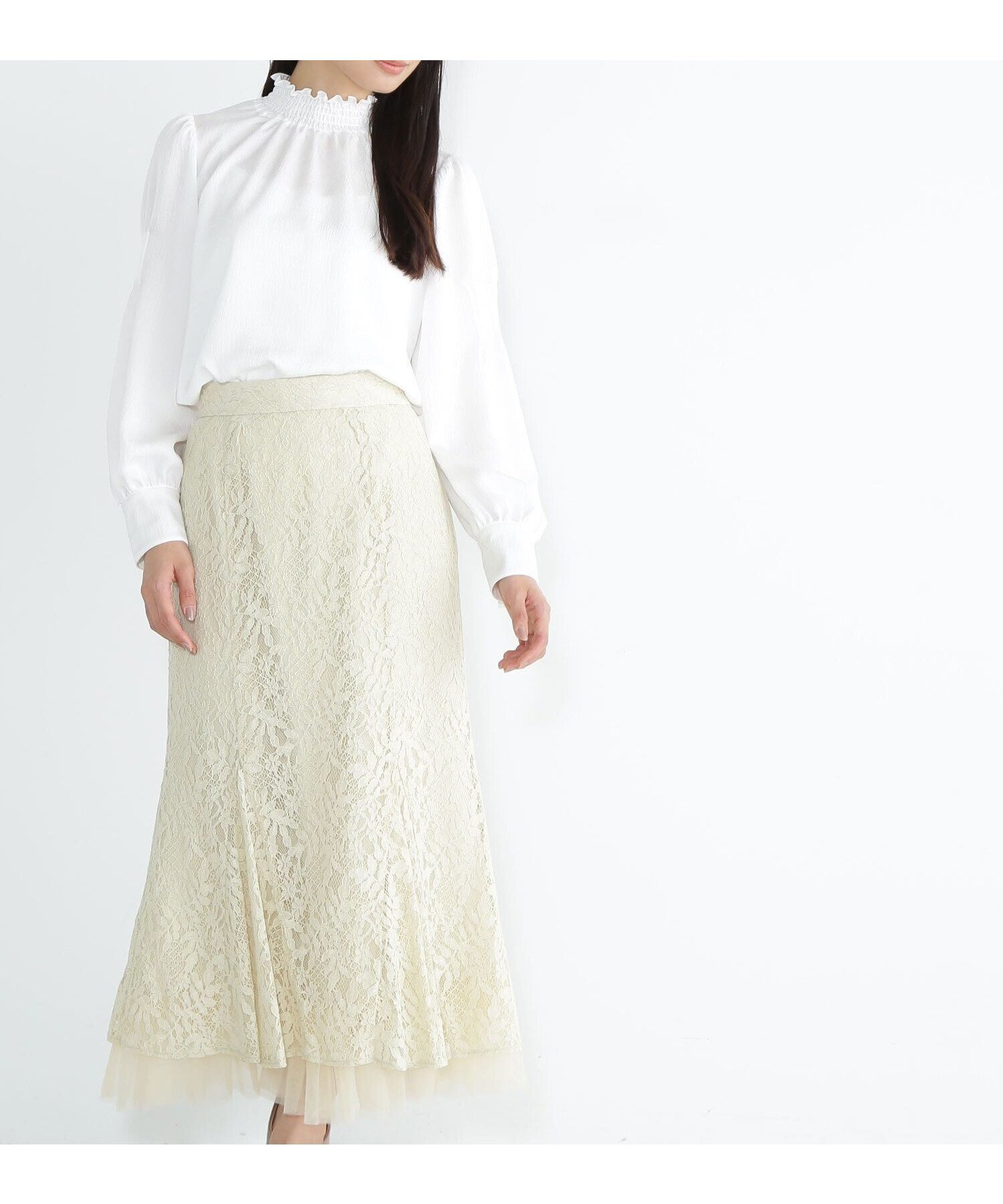 【ナチュラル ビューティー ベーシック/NATURAL BEAUTY BASIC】のチュールレイヤードレーススカート インテリア・キッズ・メンズ・レディースファッション・服の通販 founy(ファニー) ファッション Fashion レディースファッション Fashion for Women スカート Skirts インナー Innerwear サテン Satin, Glossy Fabric チュール Tulip, Tulip Motif フェミニン Feminine, Girly レース Lace, Lace Fabric クリームイエロー|ID: prp329100004808511 ipo3291000000034895169